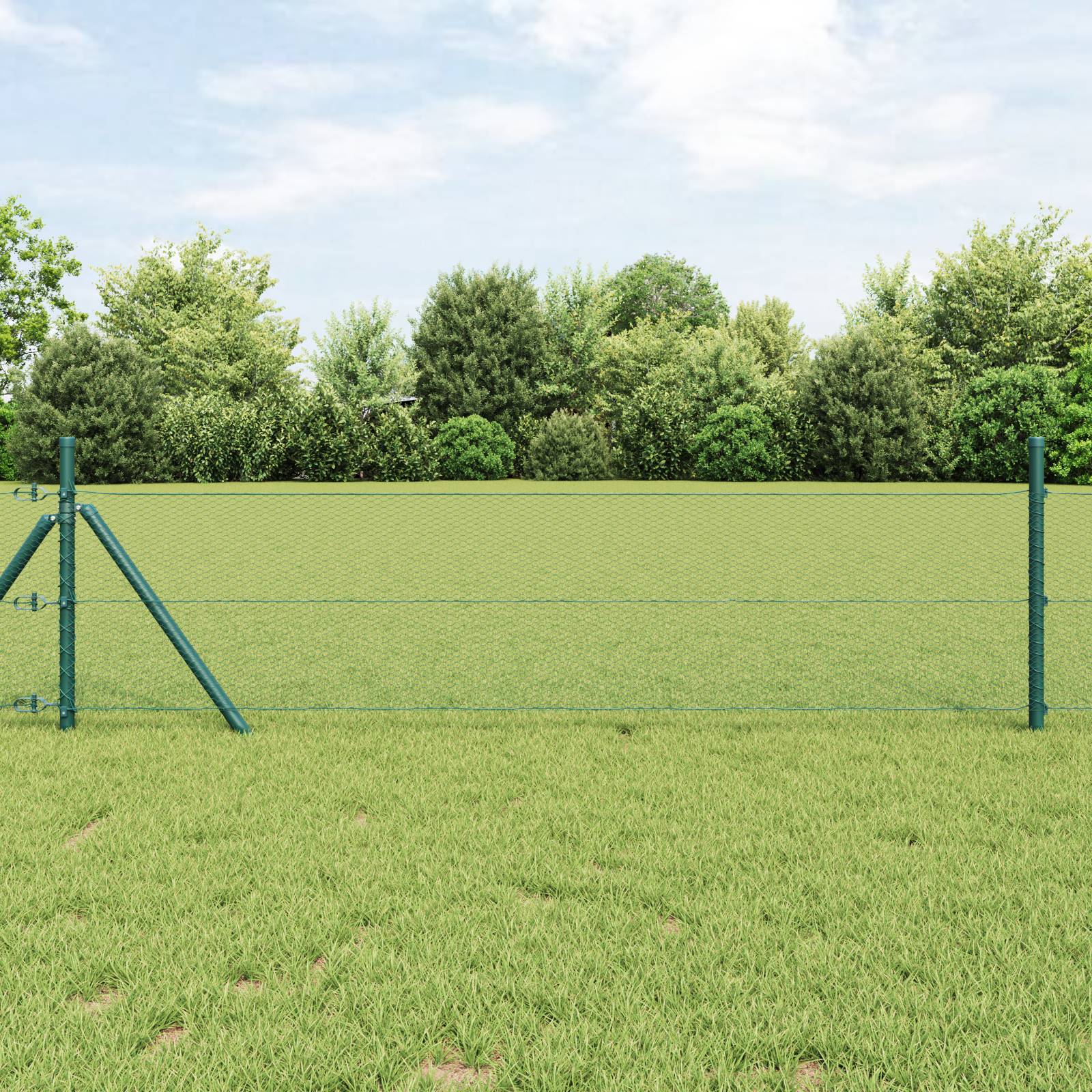 vidaXL Sechskantzaun Grün 0.4 x 100 m PVC