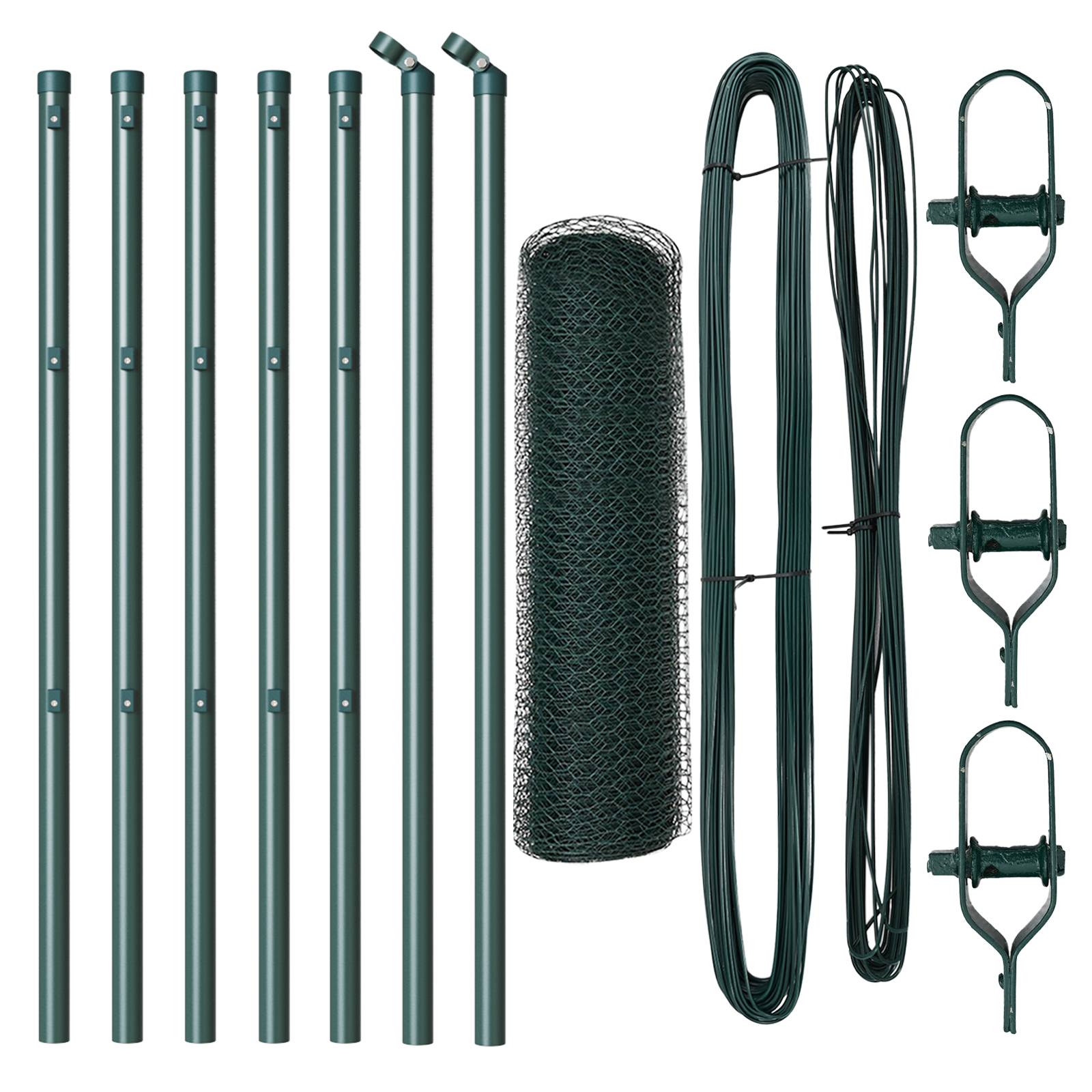 vidaXL Sechseckzaun Grün 0,6x10 m Stahl