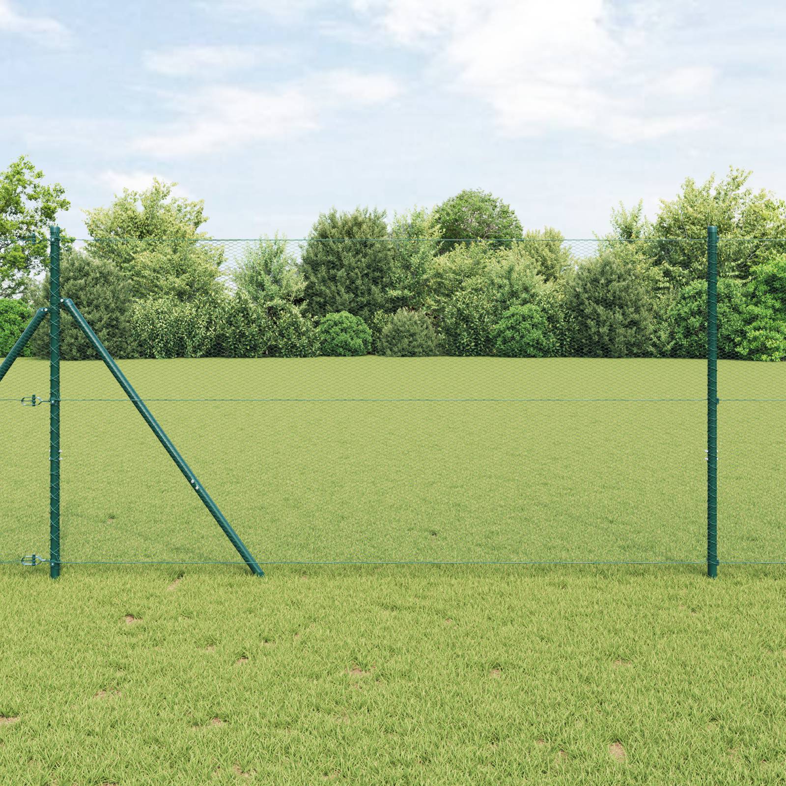 vidaXL Hexagonzaun Grün 1x10 m Stahl