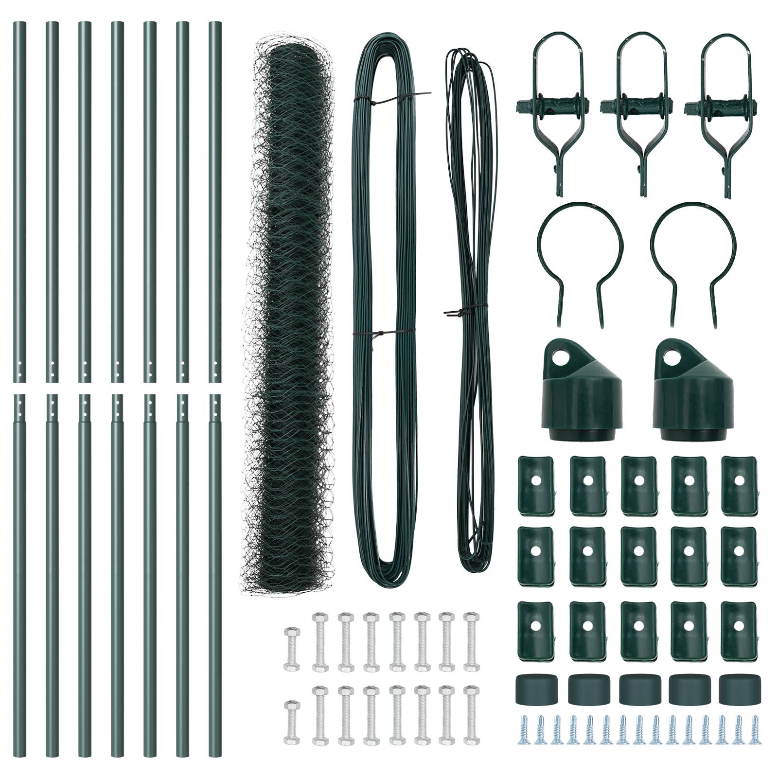 vidaXL Sechseckzaun Grün 1x10 m Stahl