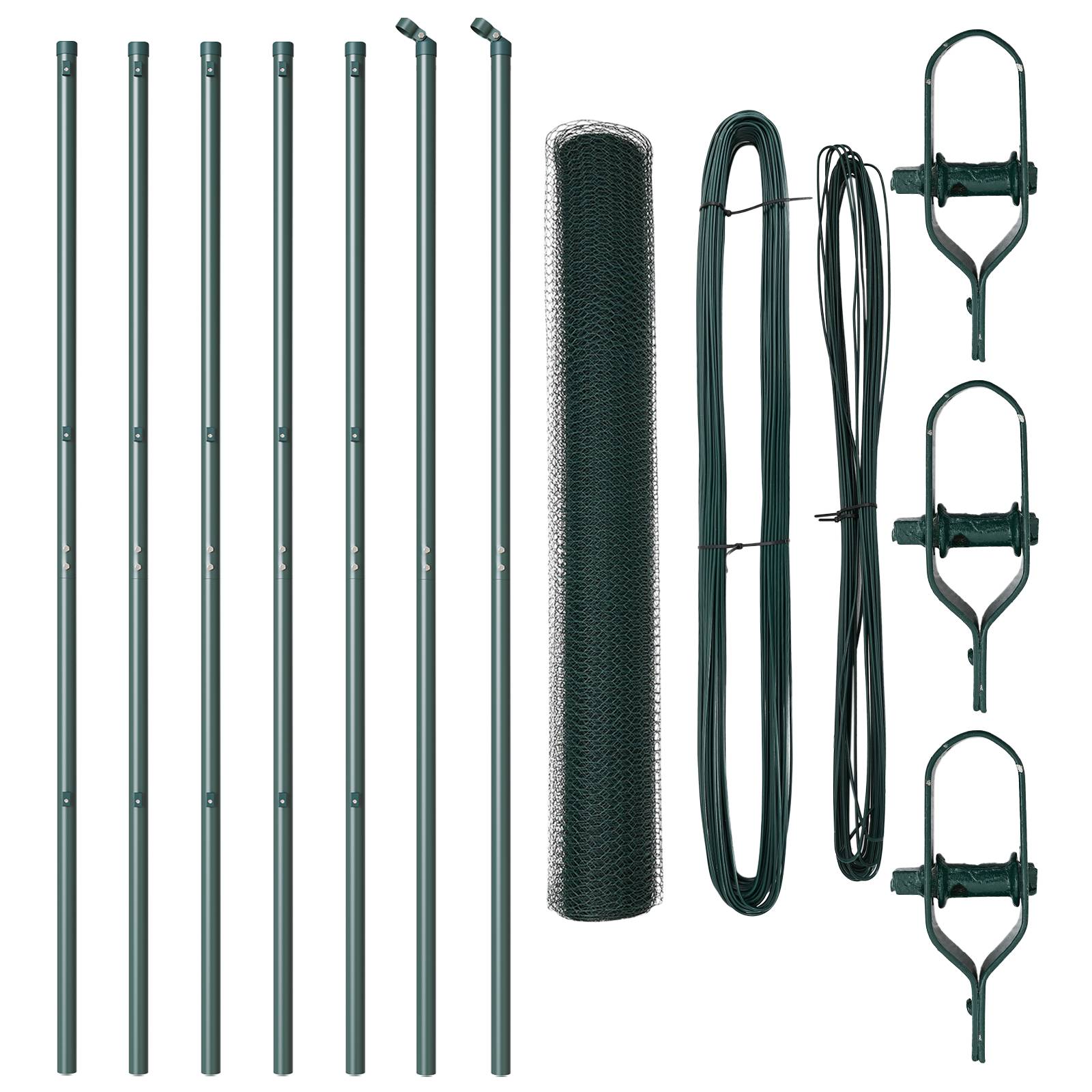 vidaXL Hexagonzaun Grün 1x10 m Stahl