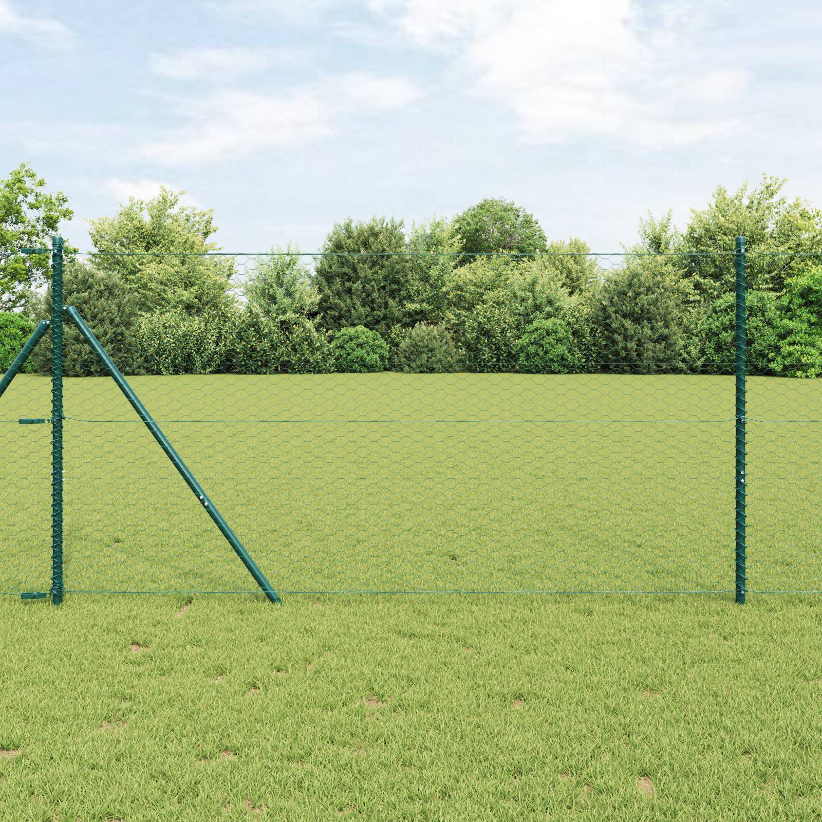 vidaXL Sechseckzaun Grün 1.2x10 m Stahl