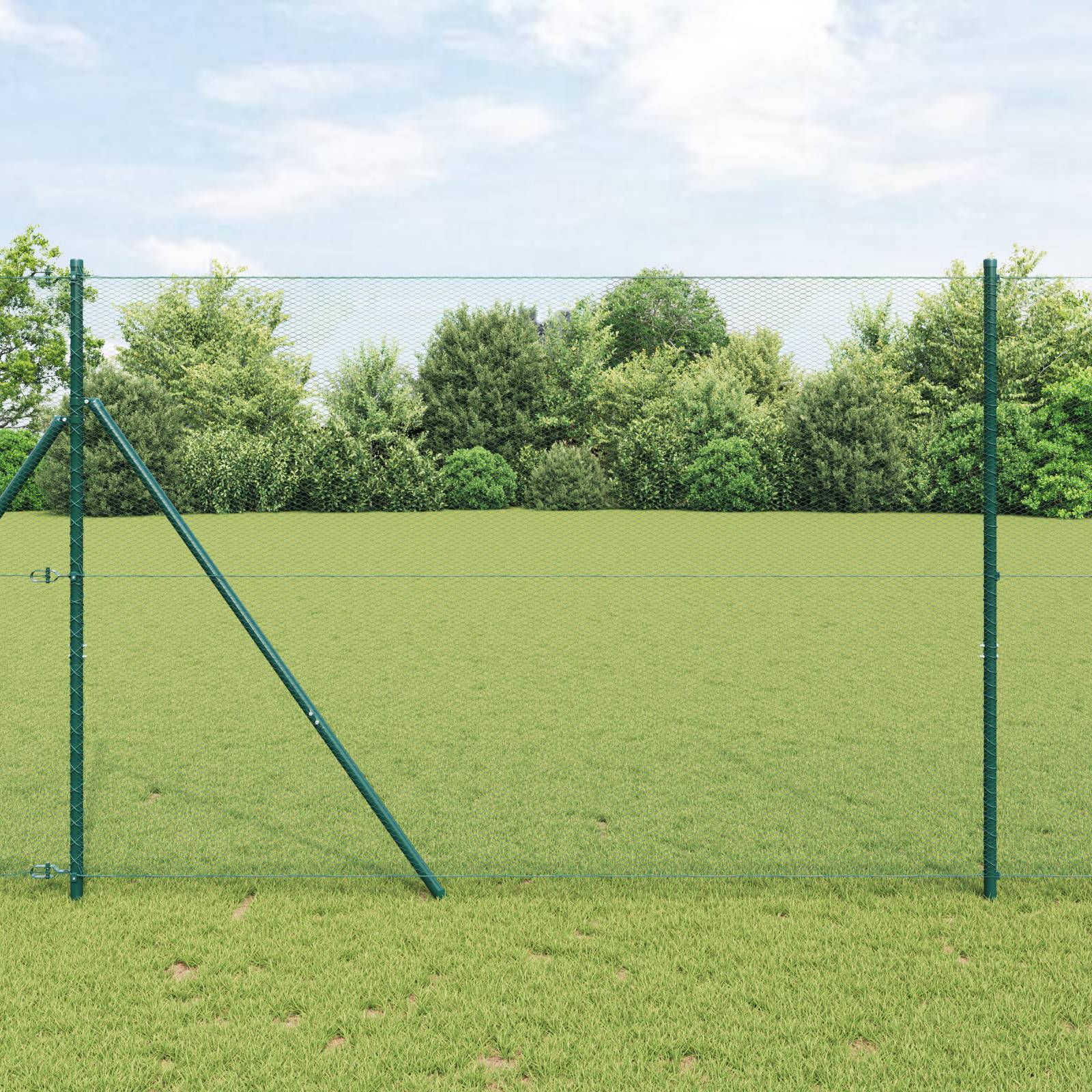 vidaXL Sechseckzaun Grün 1.5x100 m Stahl