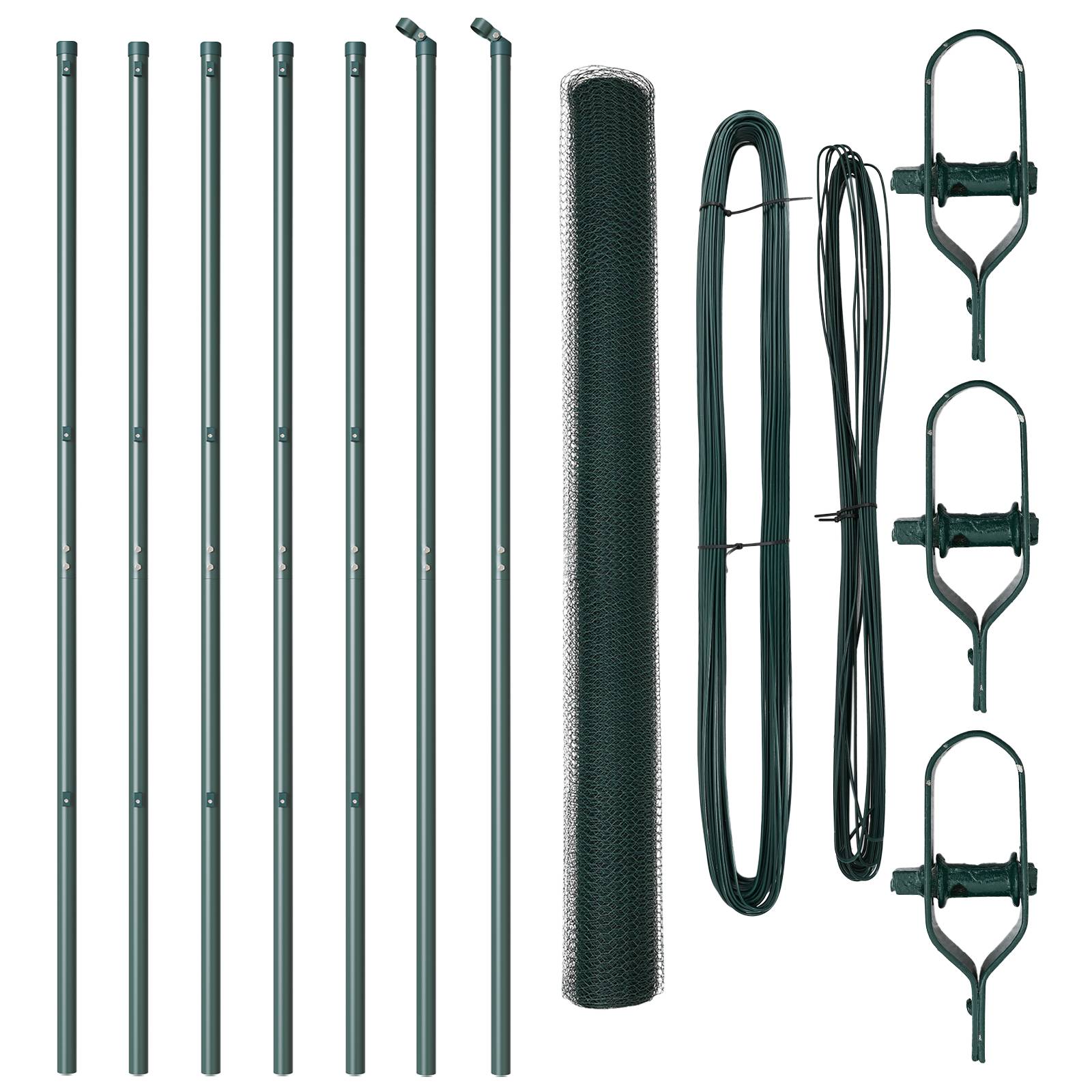 vidaXL Sechseckzaun Grün 1.6x10 m Stahl