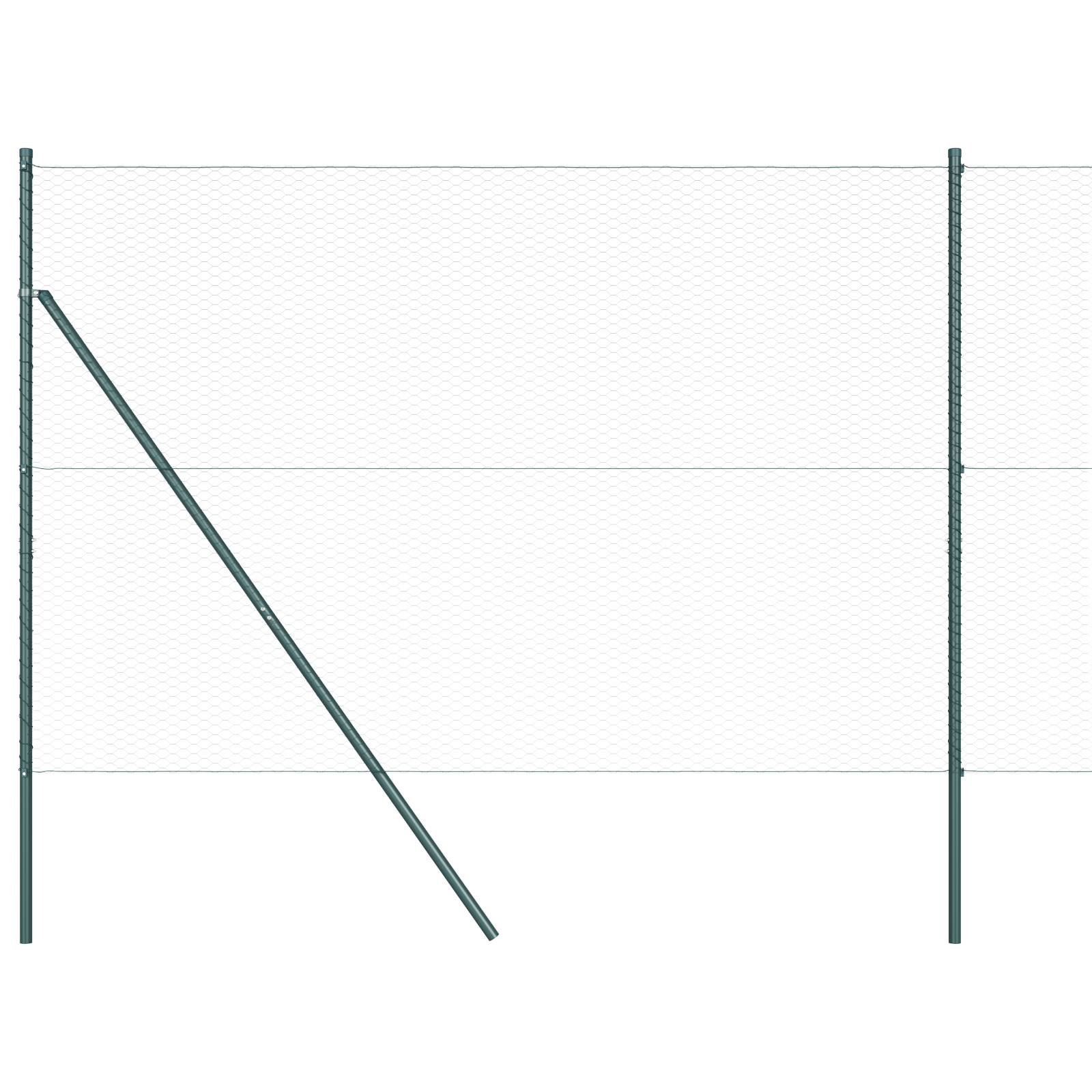 vidaXL Sechseckzaun Grün 1,5x10 m Stahl