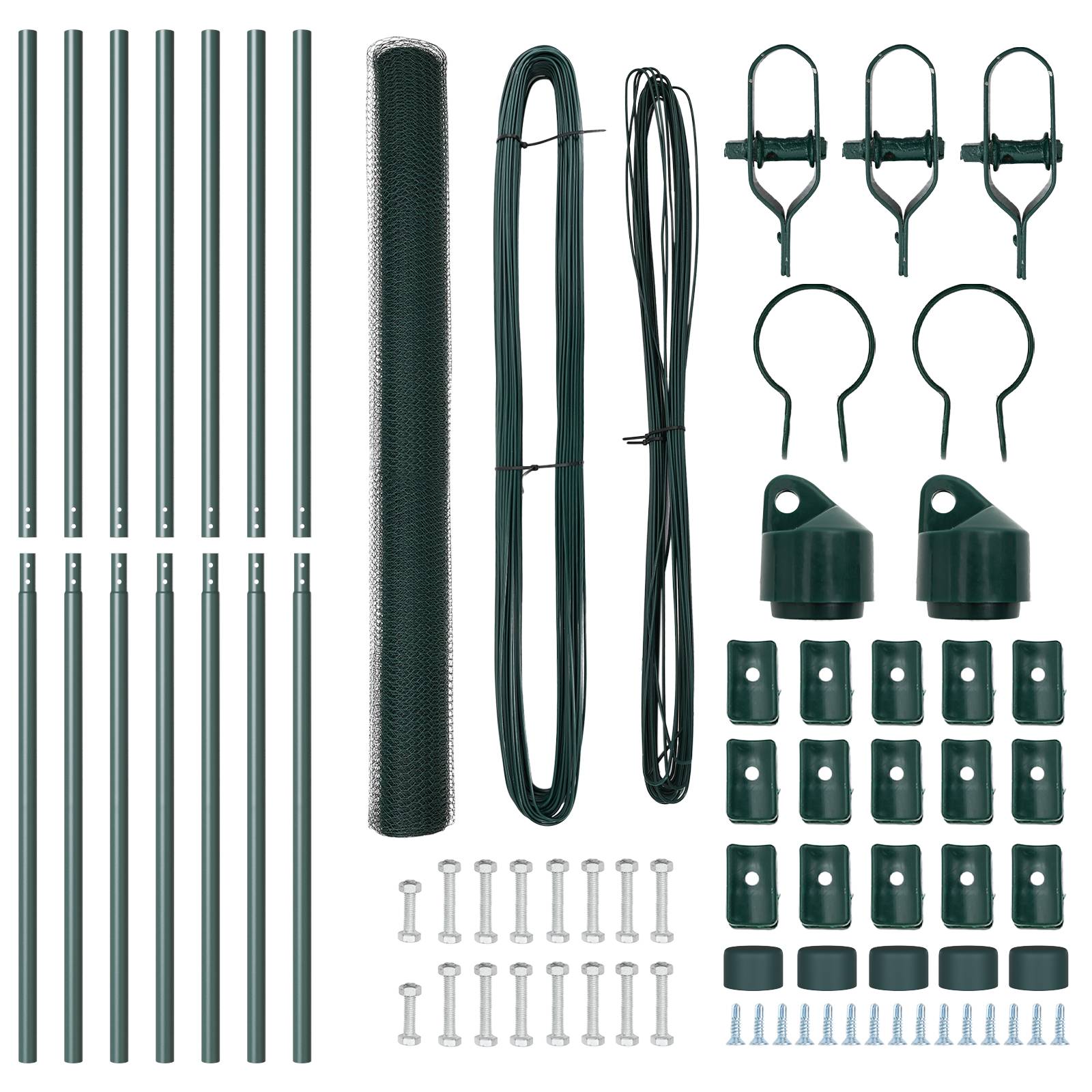 vidaXL Sechseckzaun Grün 1.6x10 m Stahl