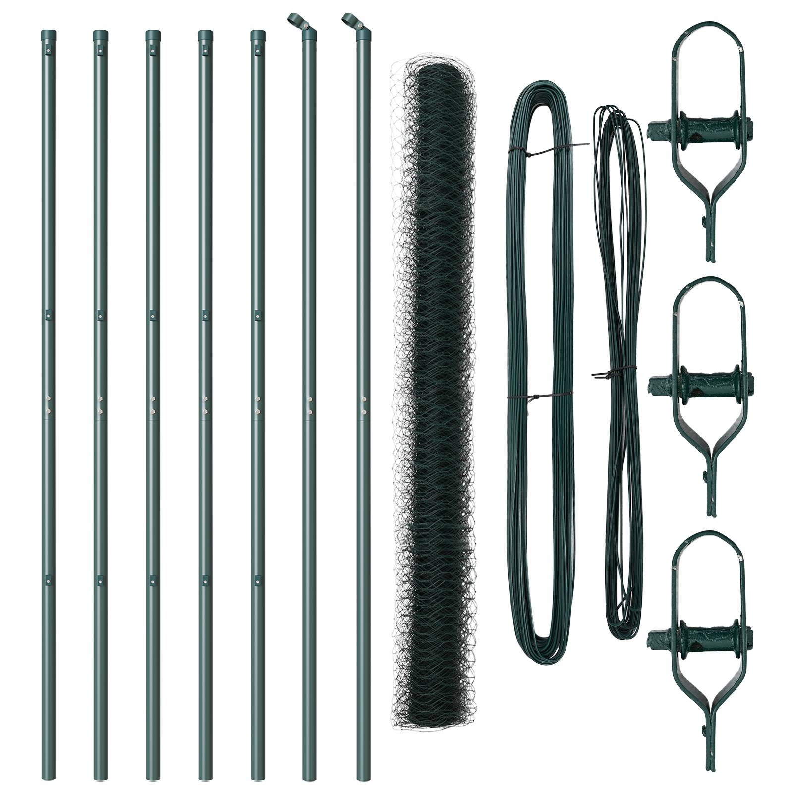 vidaXL Sechseck-Zaun Grün 1,5x10 m Stahl