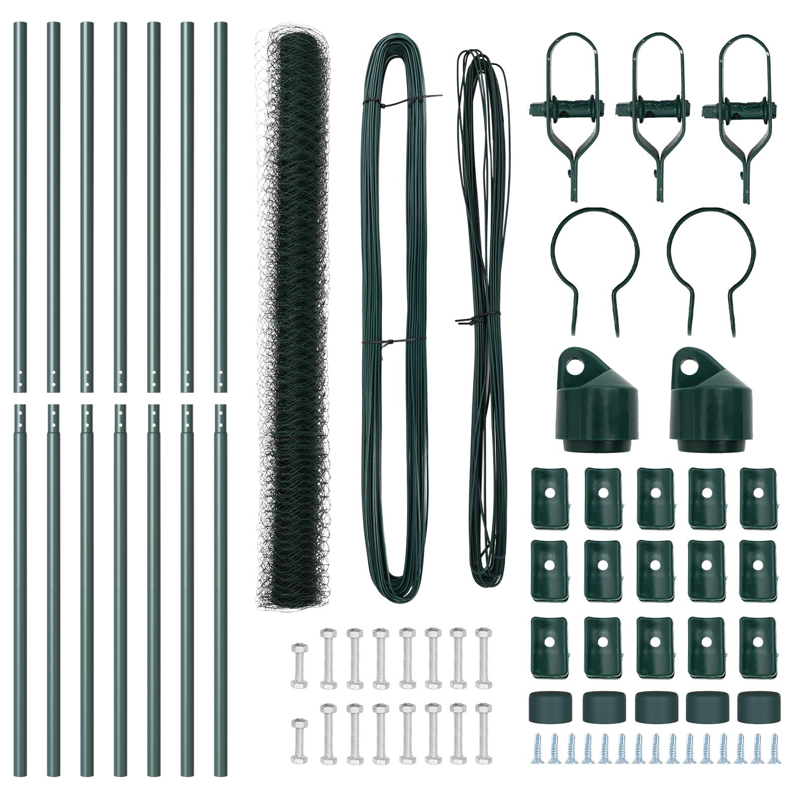 vidaXL Hexagonzaun Grün 1,6x10 m Stahl