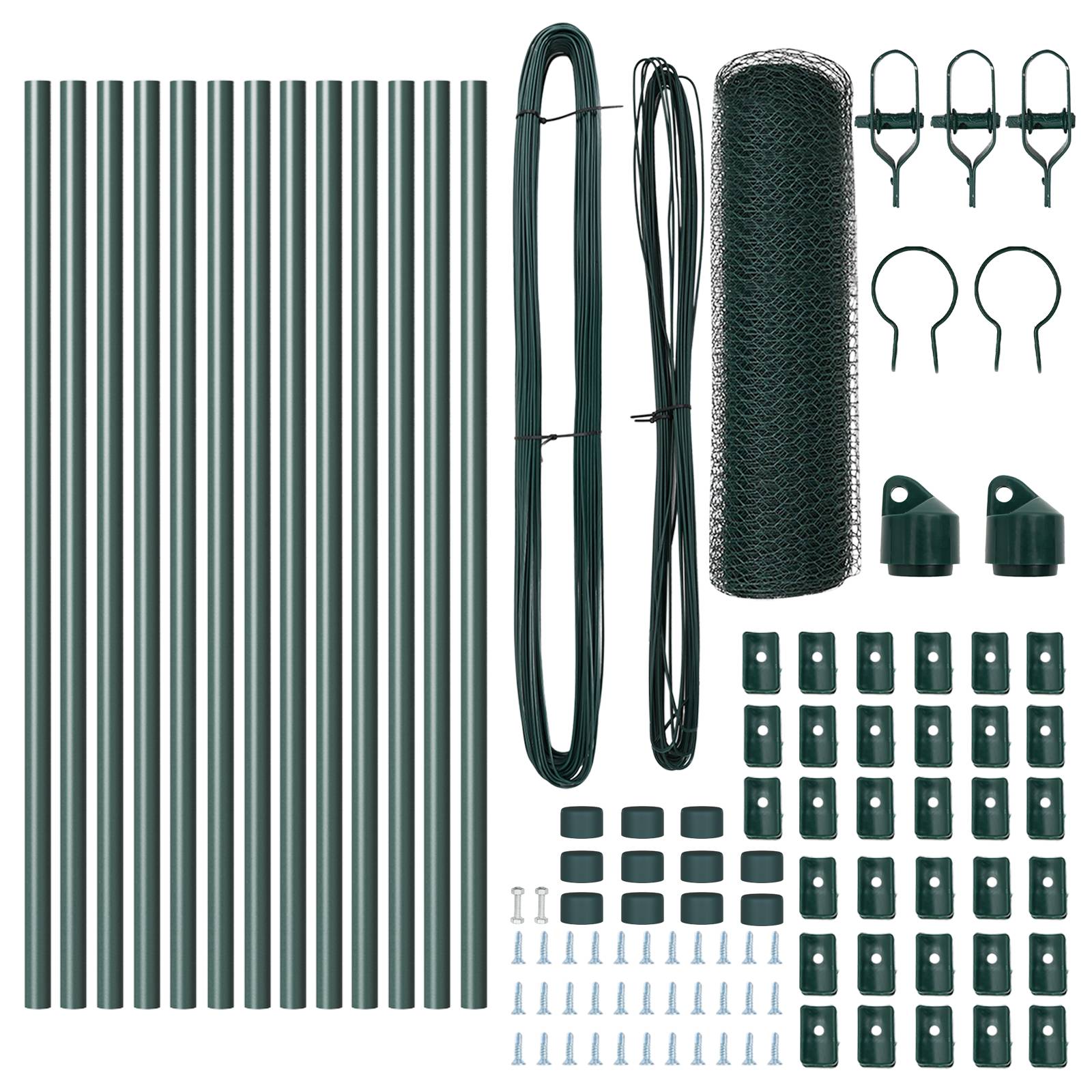 vidaXL Hexagon Zaun Grün 0,6x25 m Stahl