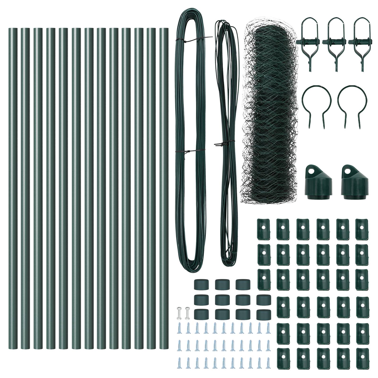vidaXL Hexagonzaun Grün 0,8x25 m Stahl