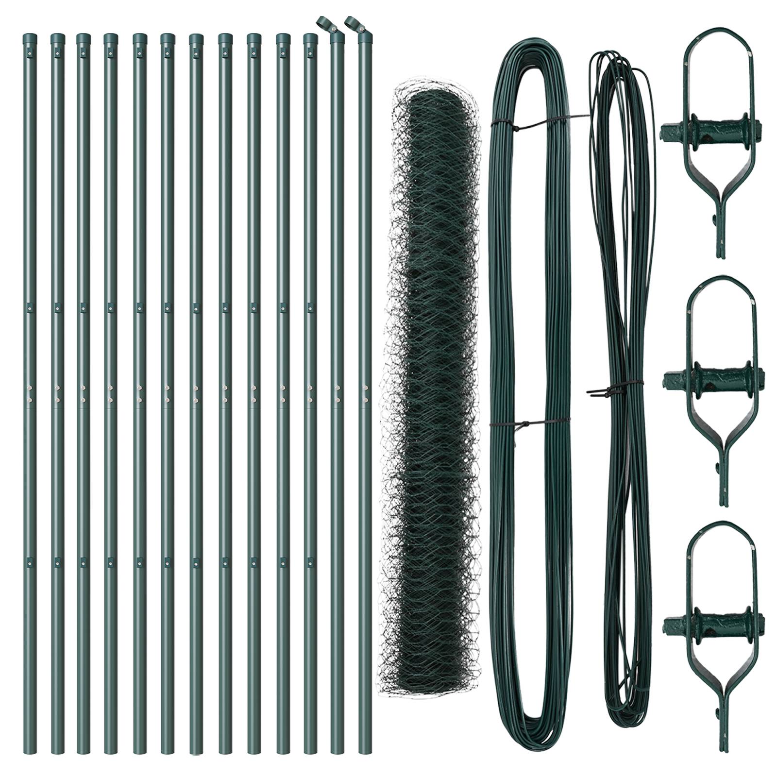 vidaXL Zaunset Set aus 2 Waldgrün Metall 25 x 1 m Langlebig