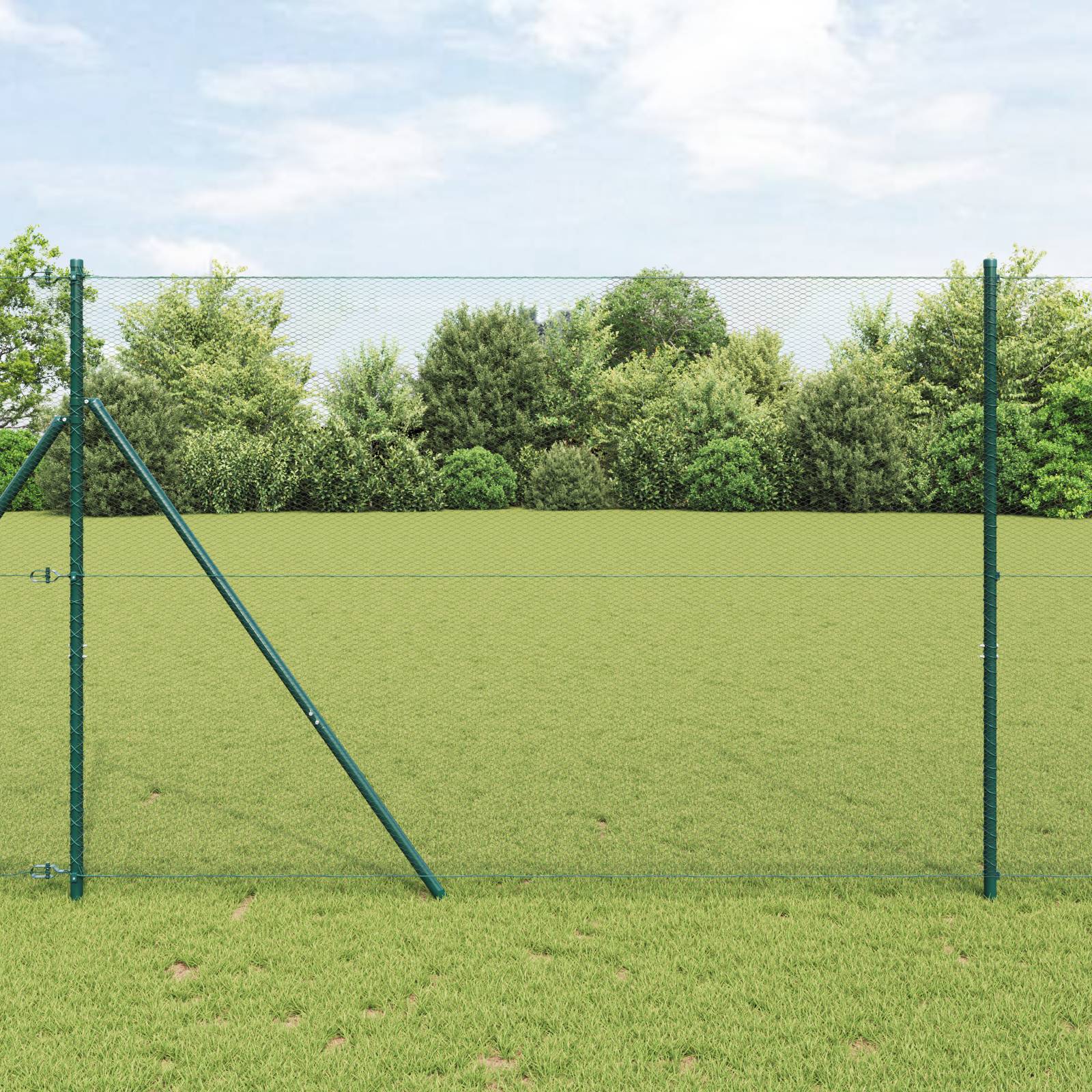 vidaXL Sechseckzaun Grün 1,6x25 m Stahl