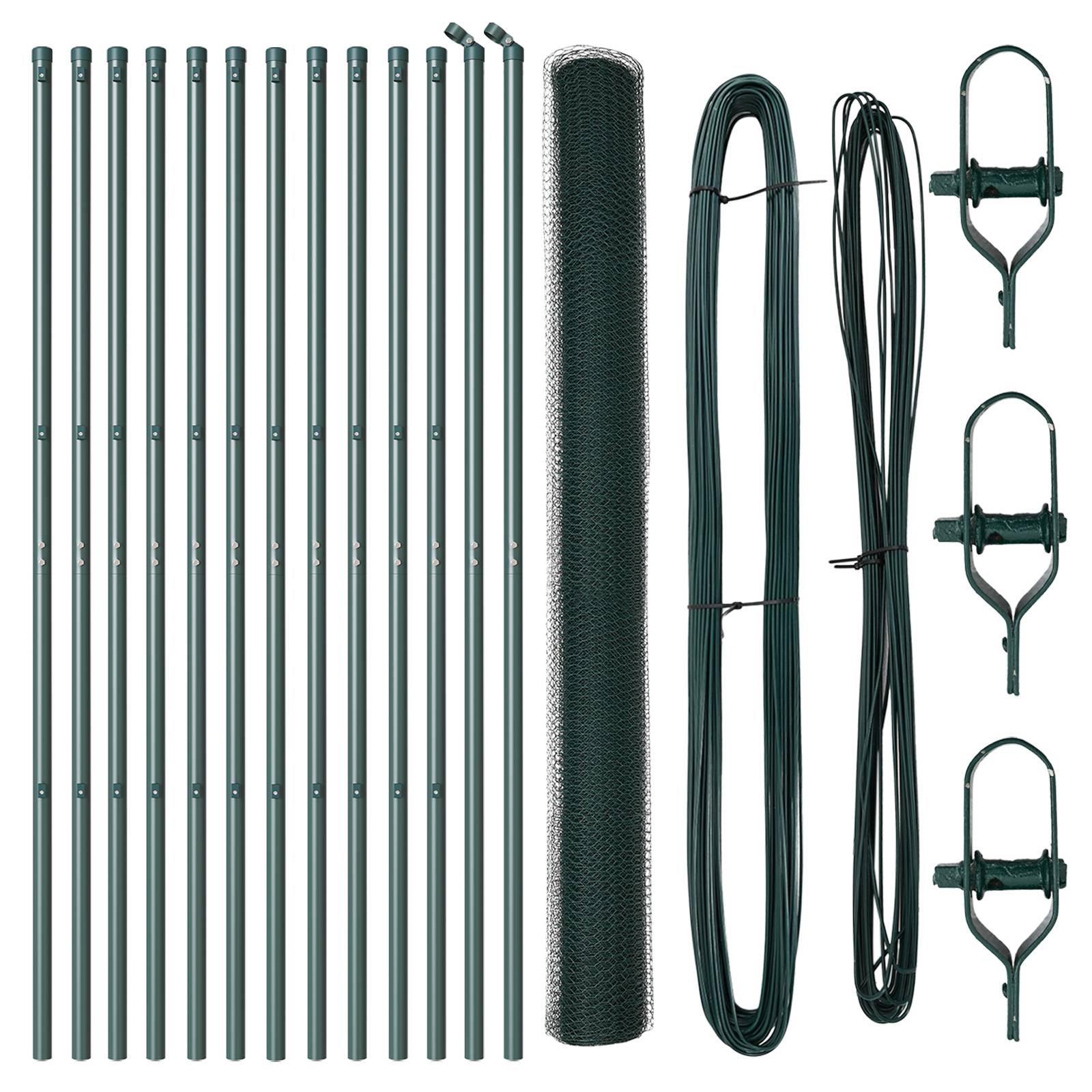 vidaXL Zaunset Set von 2 Grün Metall 25 x 1,5 m Langlebig Außenzäune