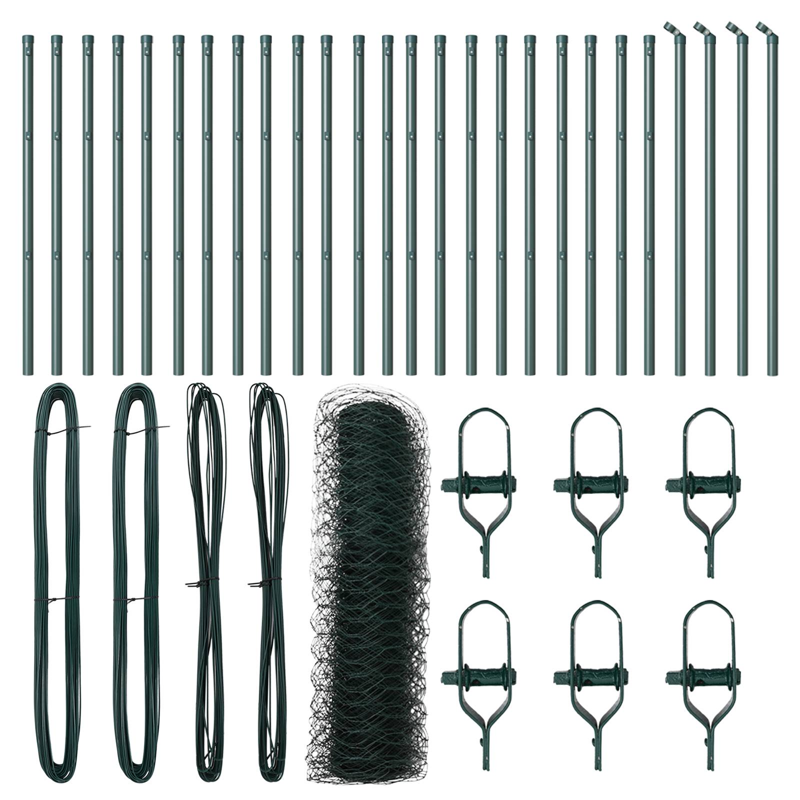 vidaXL Sechseckzaun Grün 0,6x50 m Stahl