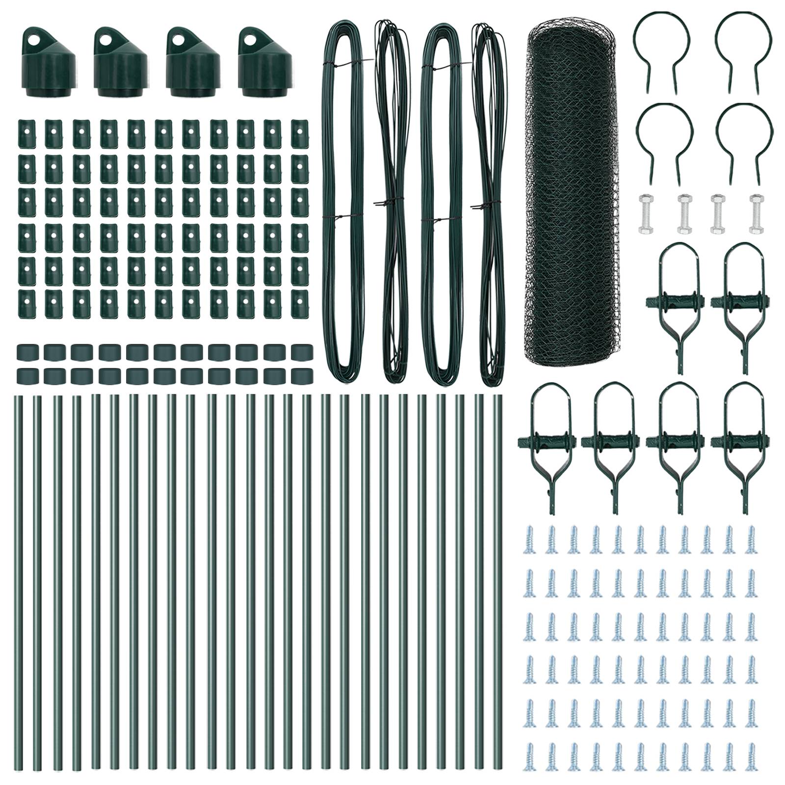 vidaXL Sechseckzaun Grün 0.4x50 m Stahl