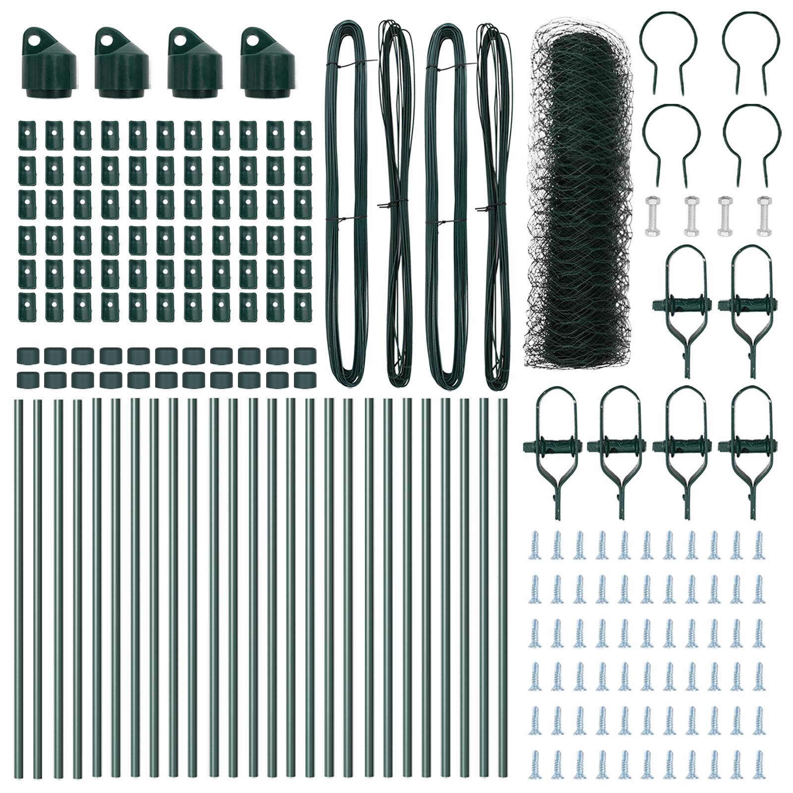 vidaXL Sechseckzaun Grün 0,6x50 m Stahl