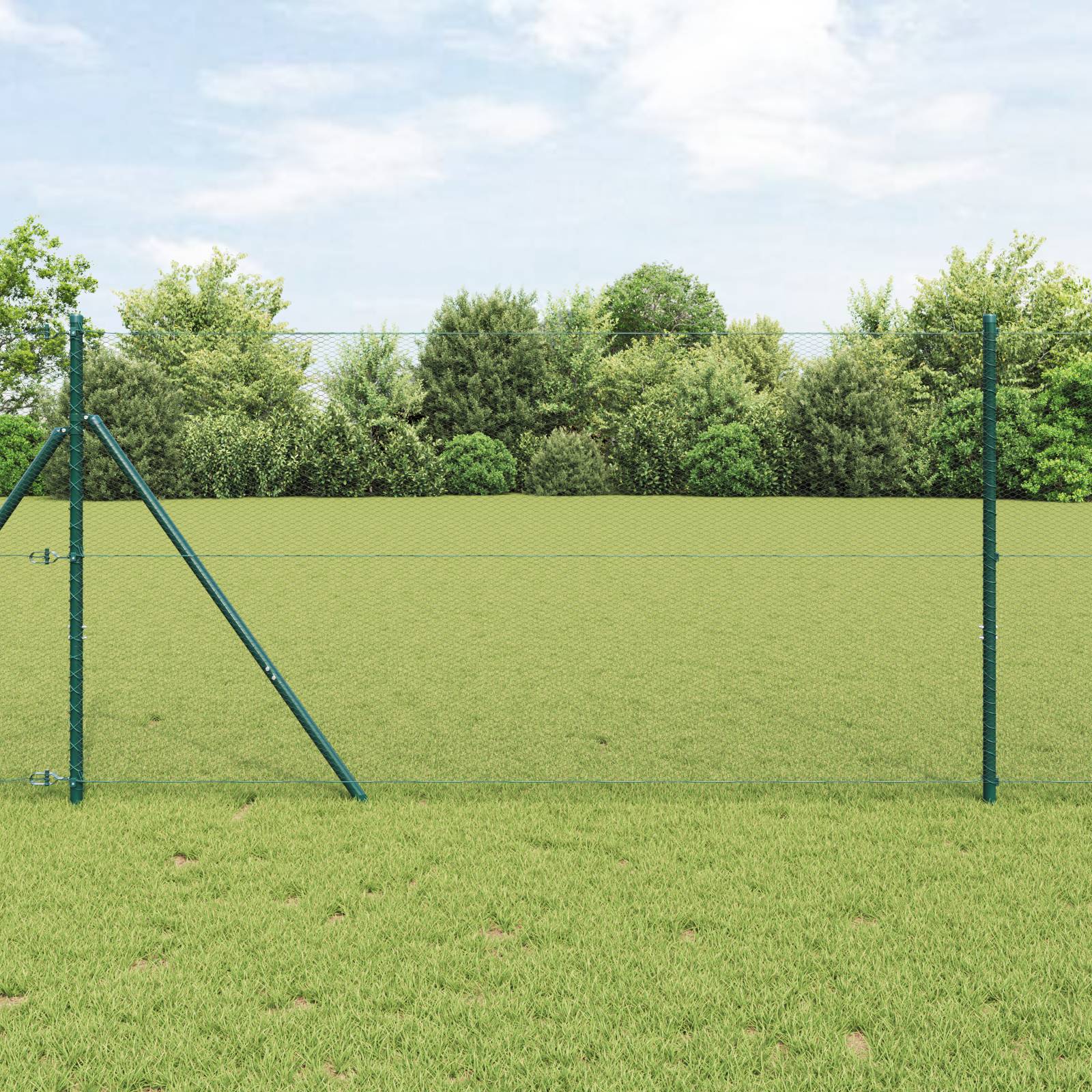 vidaXL Sechseckiger Zaun Grün 1,4x50 m Stahl