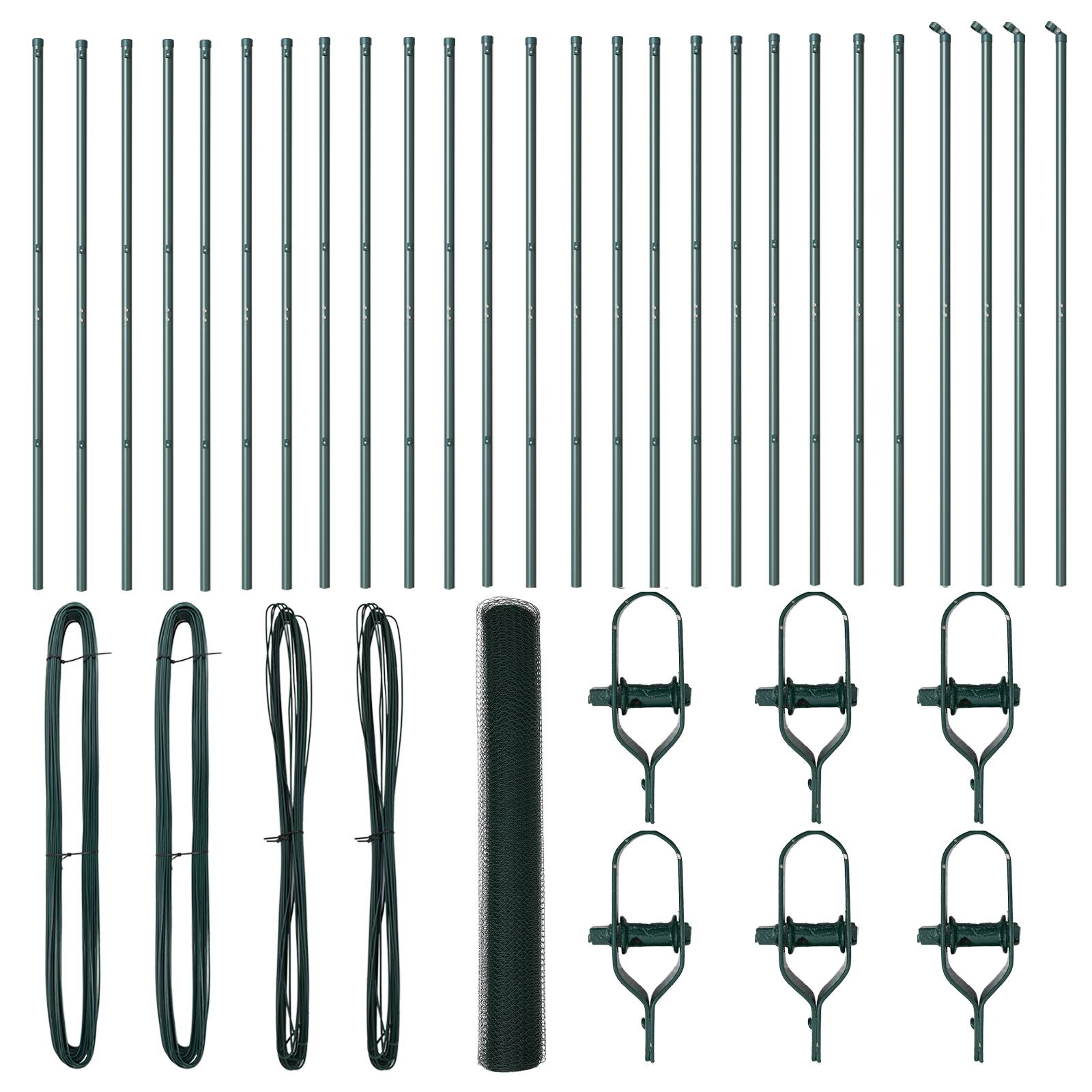 vidaXL Sechseckzaun Grün 1,2x50 m Stahl