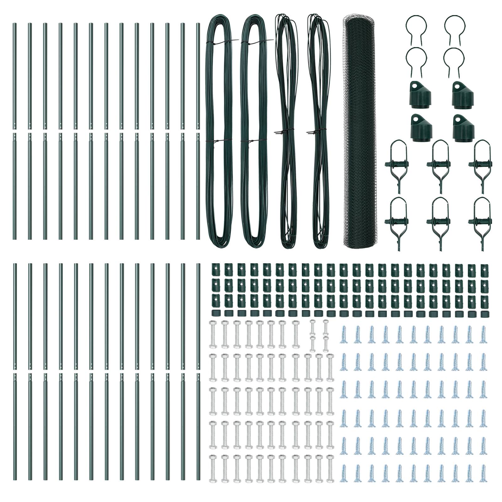 vidaXL Sechseckzaun Grün 1,2x50 m Stahl