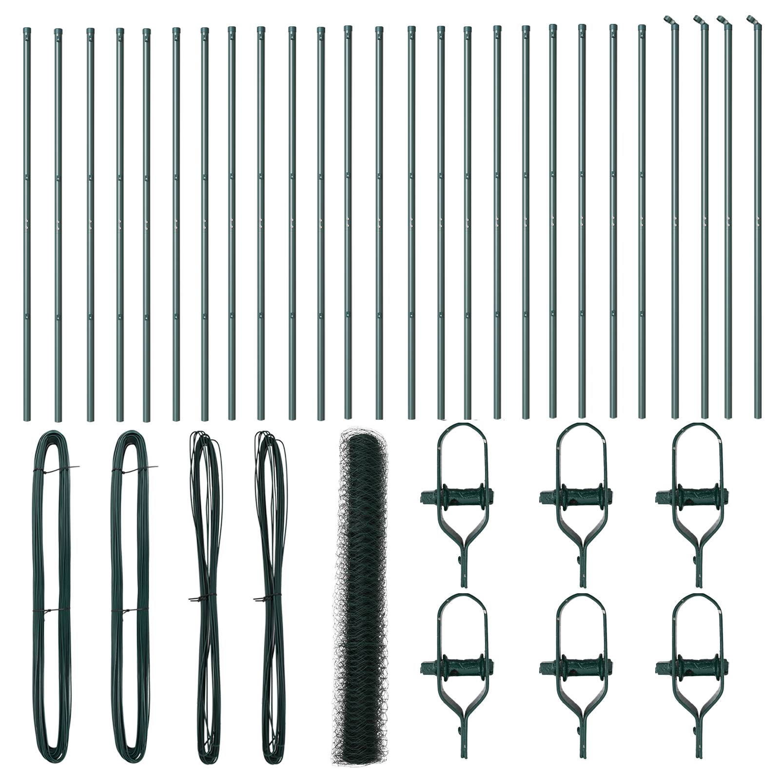 vidaXL Sechseckzaun Grün 1,4x50 m Stahl