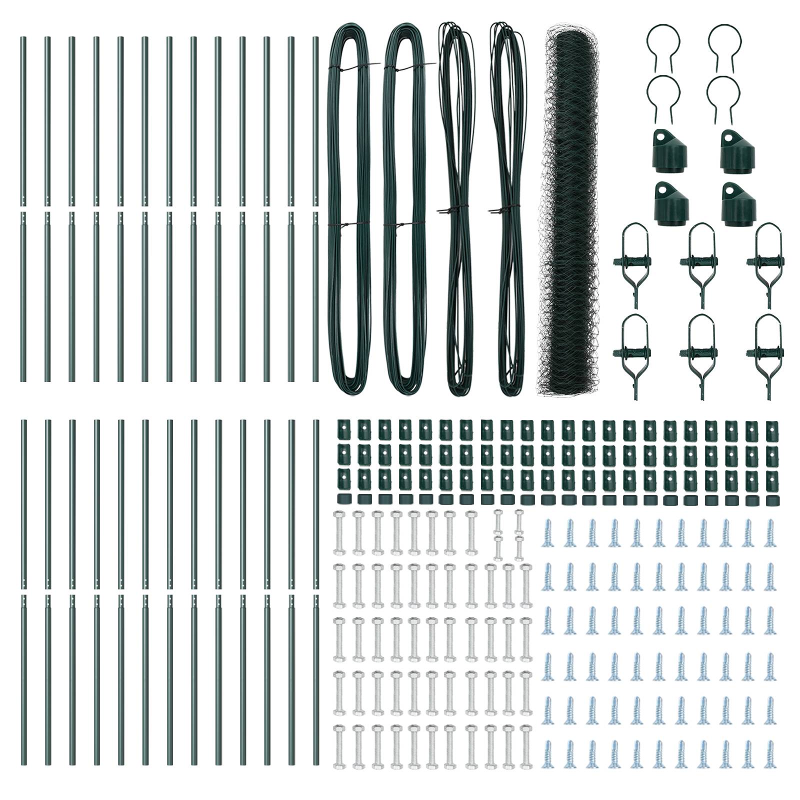 vidaXL Sechseckzaun Grün 1x50 m Stahl