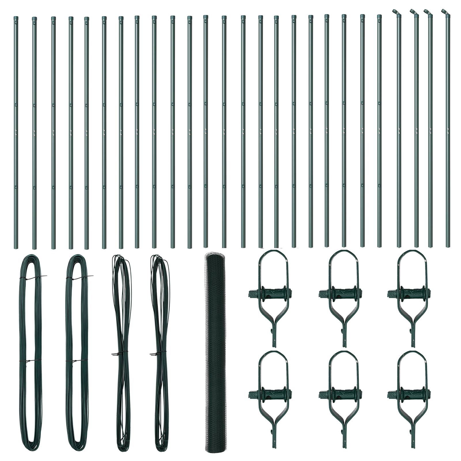 vidaXL Hexagonzaun Grün 1,5x50 m Stahl
