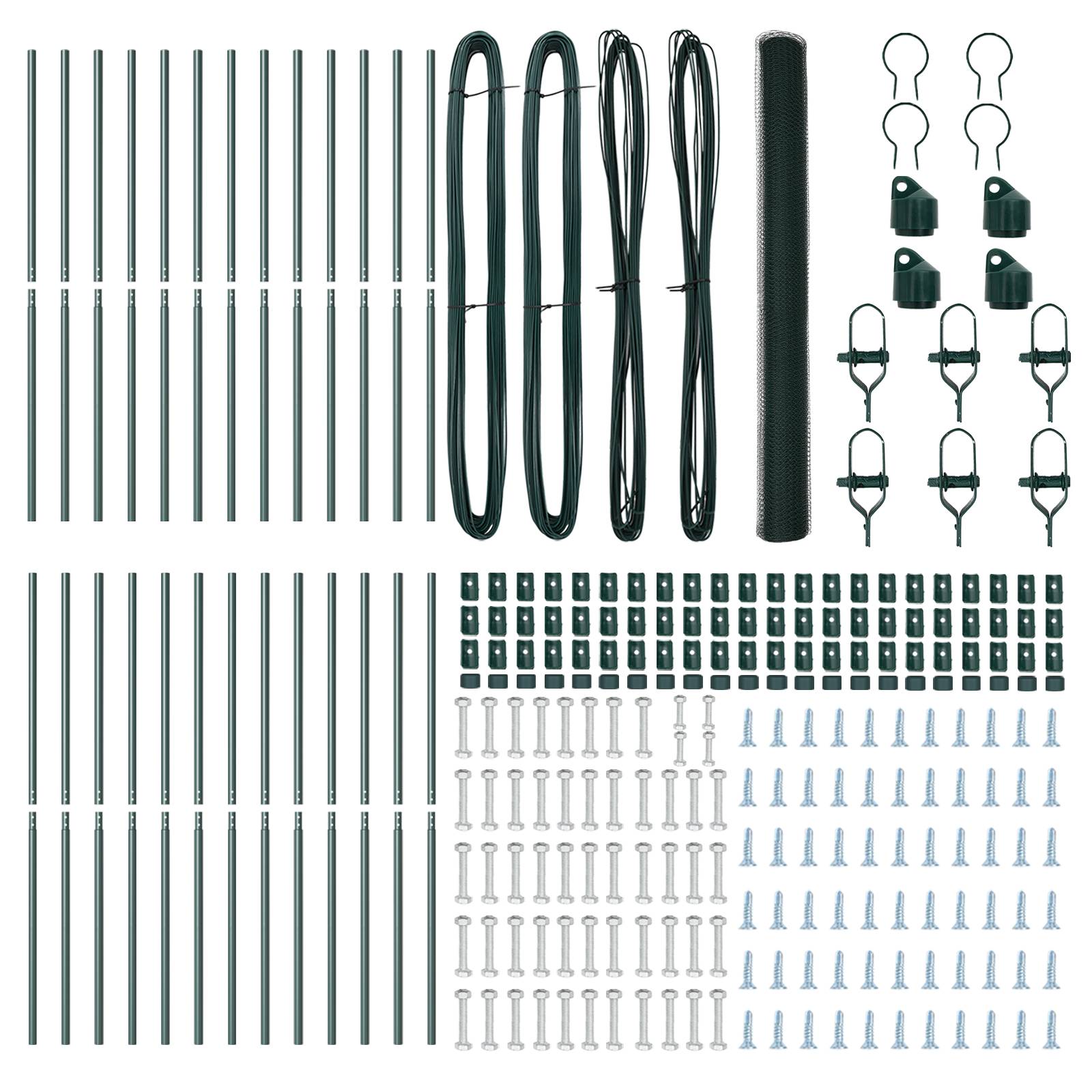 vidaXL Hexagonzaun Grün 1.6x50 m Stahl
