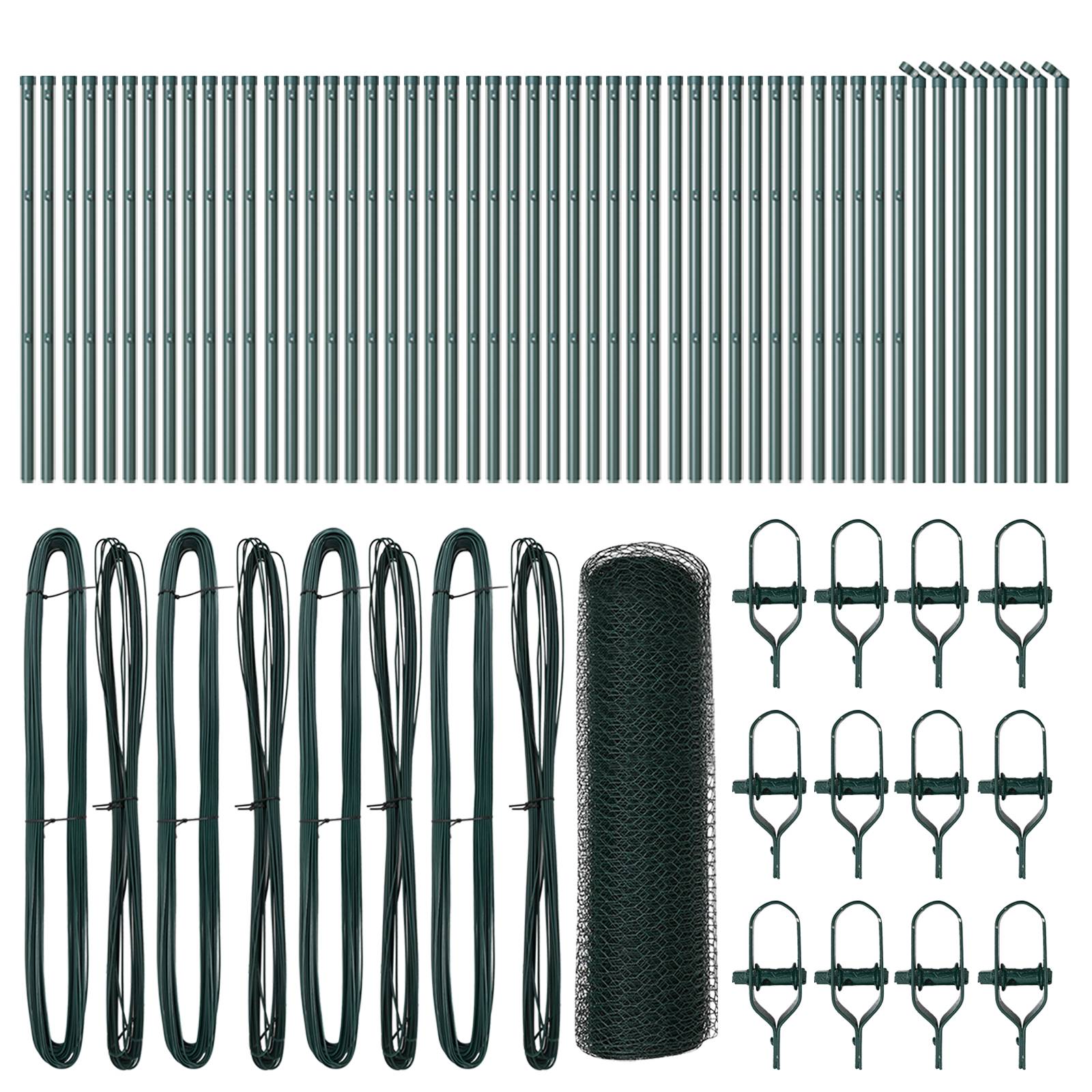 vidaXL Sechseckzaun Grün 0.4x100 m Stahl