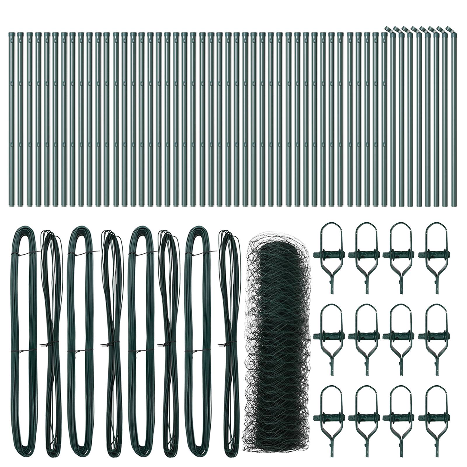vidaXL Hexagon Zaun Grün 0,8x100 m Stahl