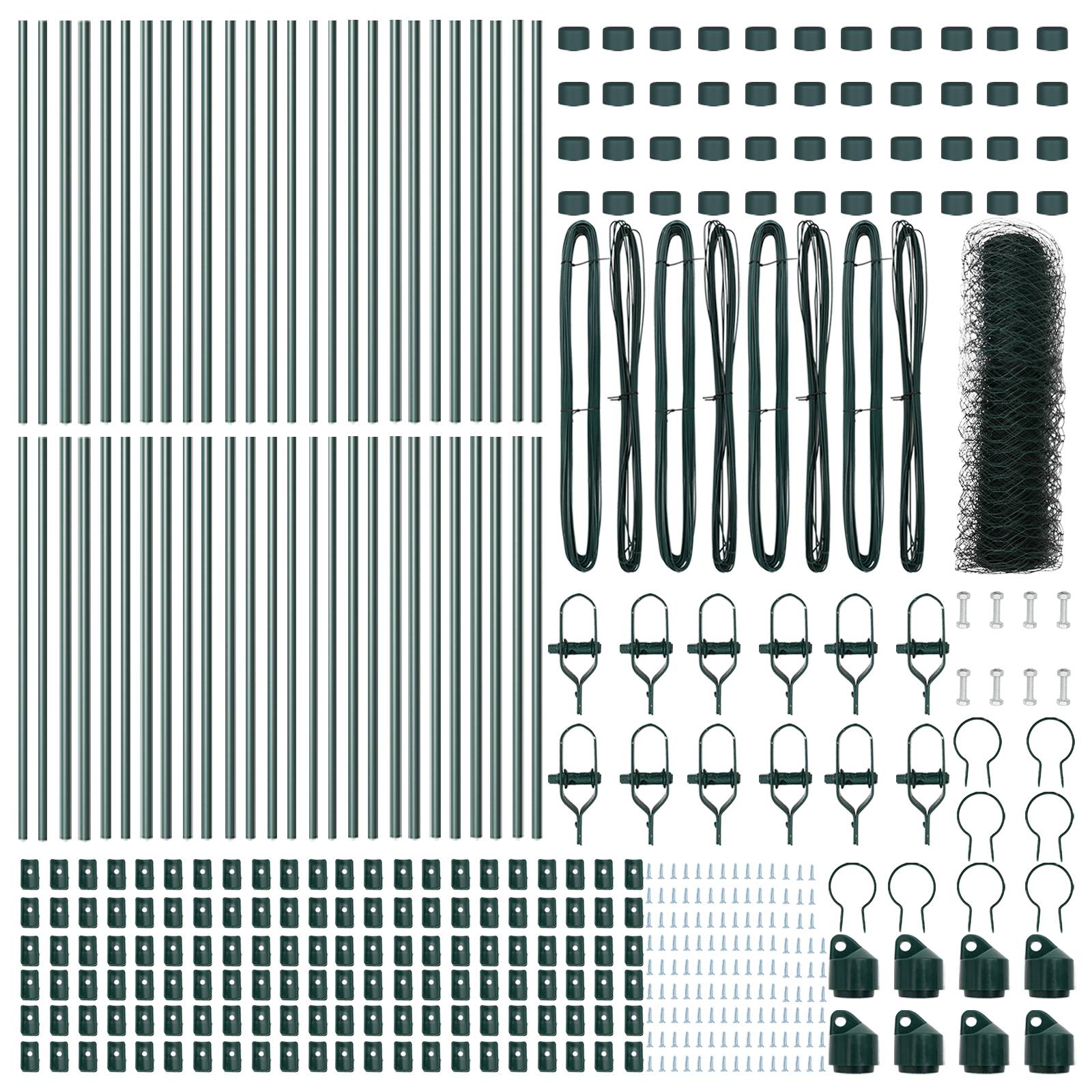 vidaXL Hexagon Zaun Grün 0,8x100 m Stahl