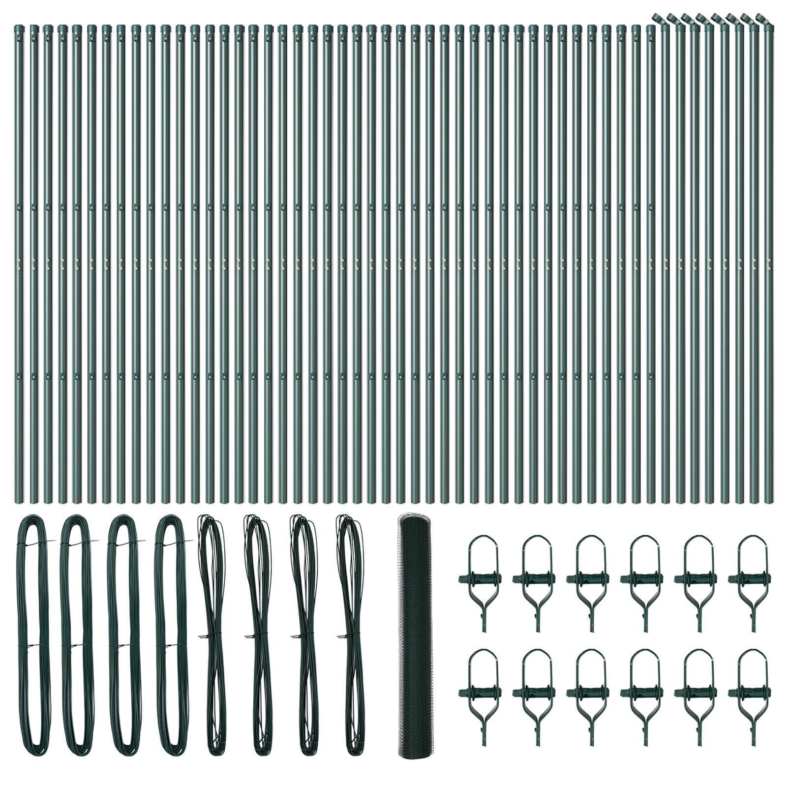 vidaXL Sechseckzaun Grün 1x100 m Stahl