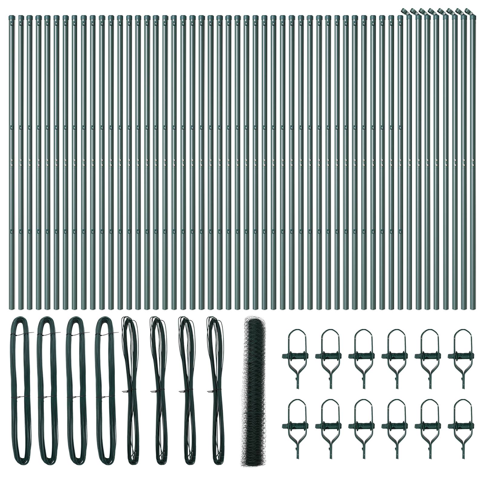 vidaXL Hexagonzaun Grün 1,4x100 m Stahl