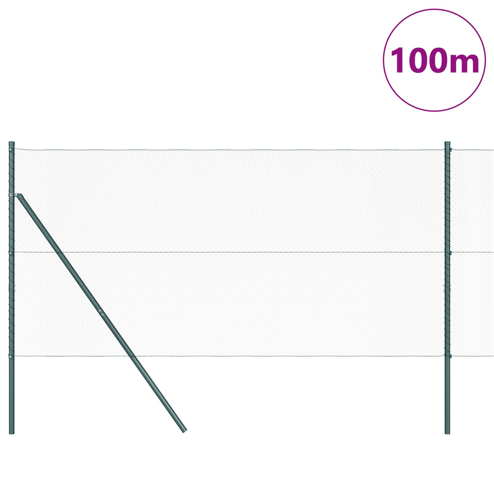 vidaXL Sechseckzaun Grün 1,2x100 m Stahl
