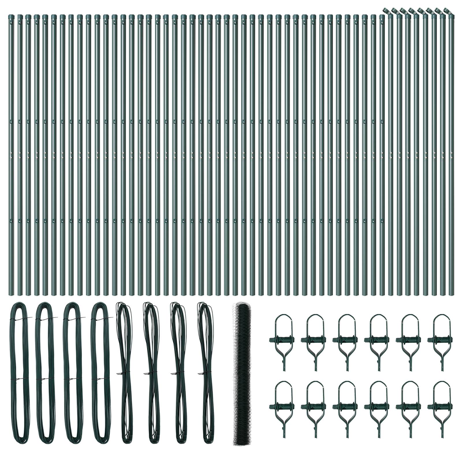vidaXL Sechseckzaun Grün 1,5x100 m Stahl