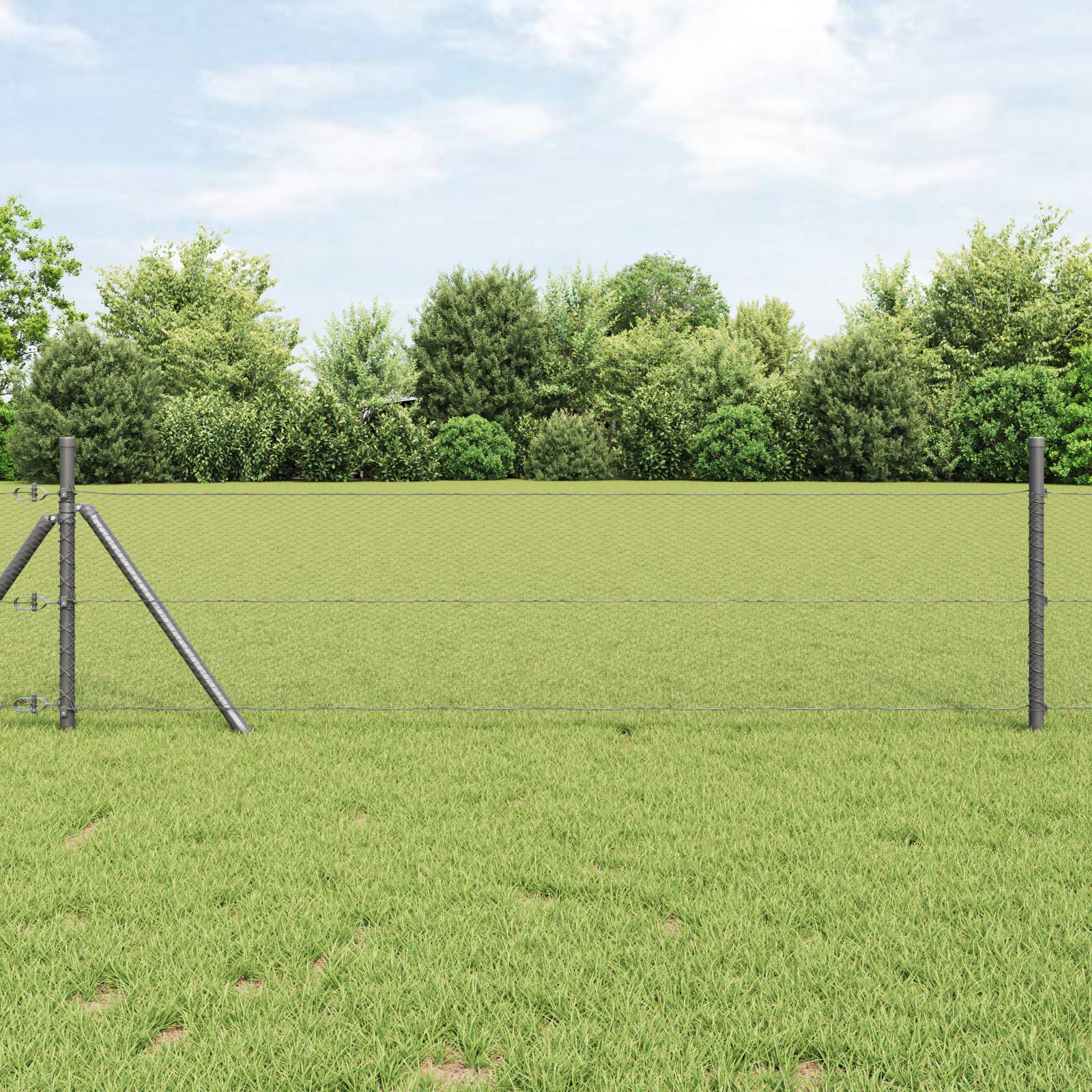 vidaXL Sechseckzaun Grau 0.5x100 m Stahl