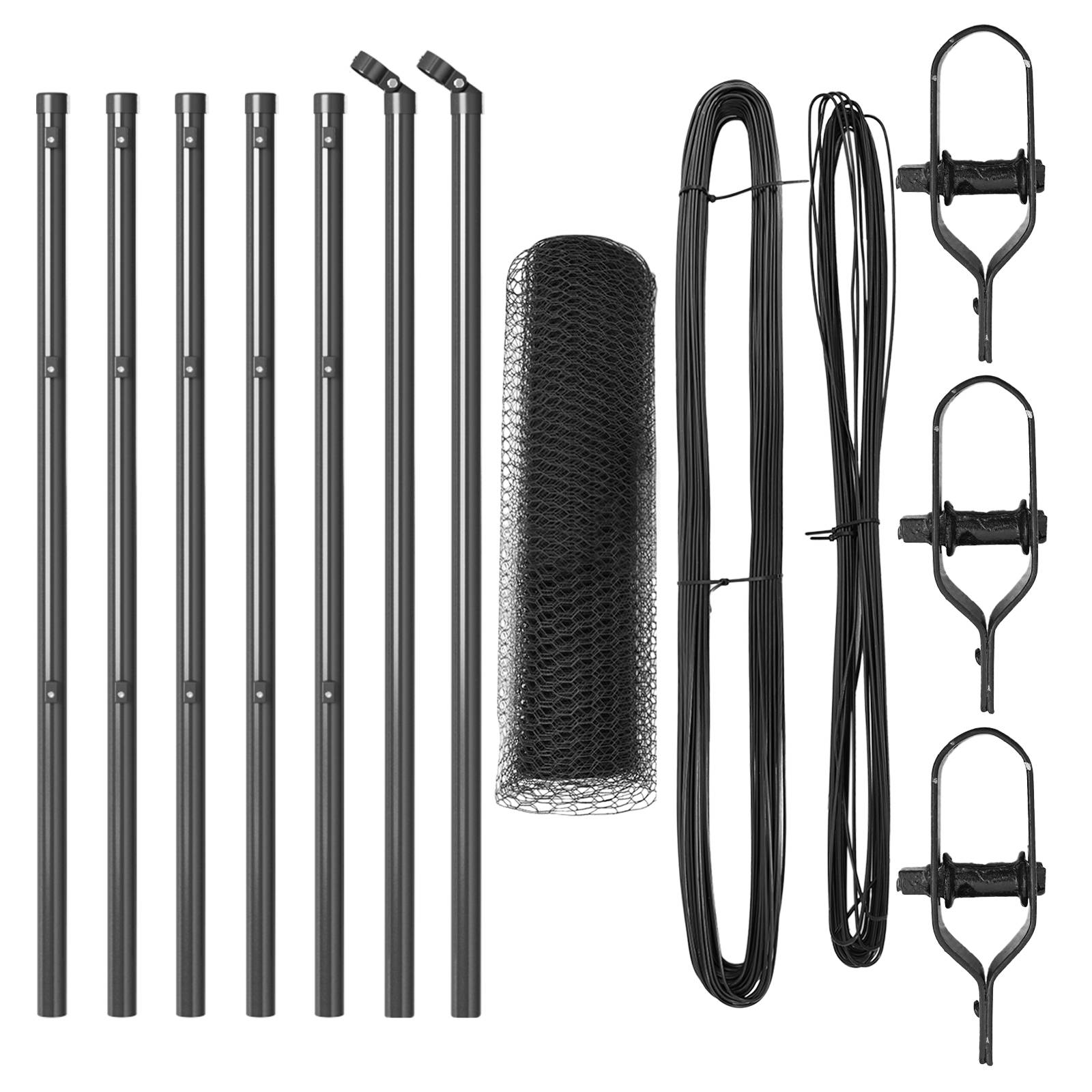 vidaXL Sechseckzaun Grau 0,5x10 m Stahl