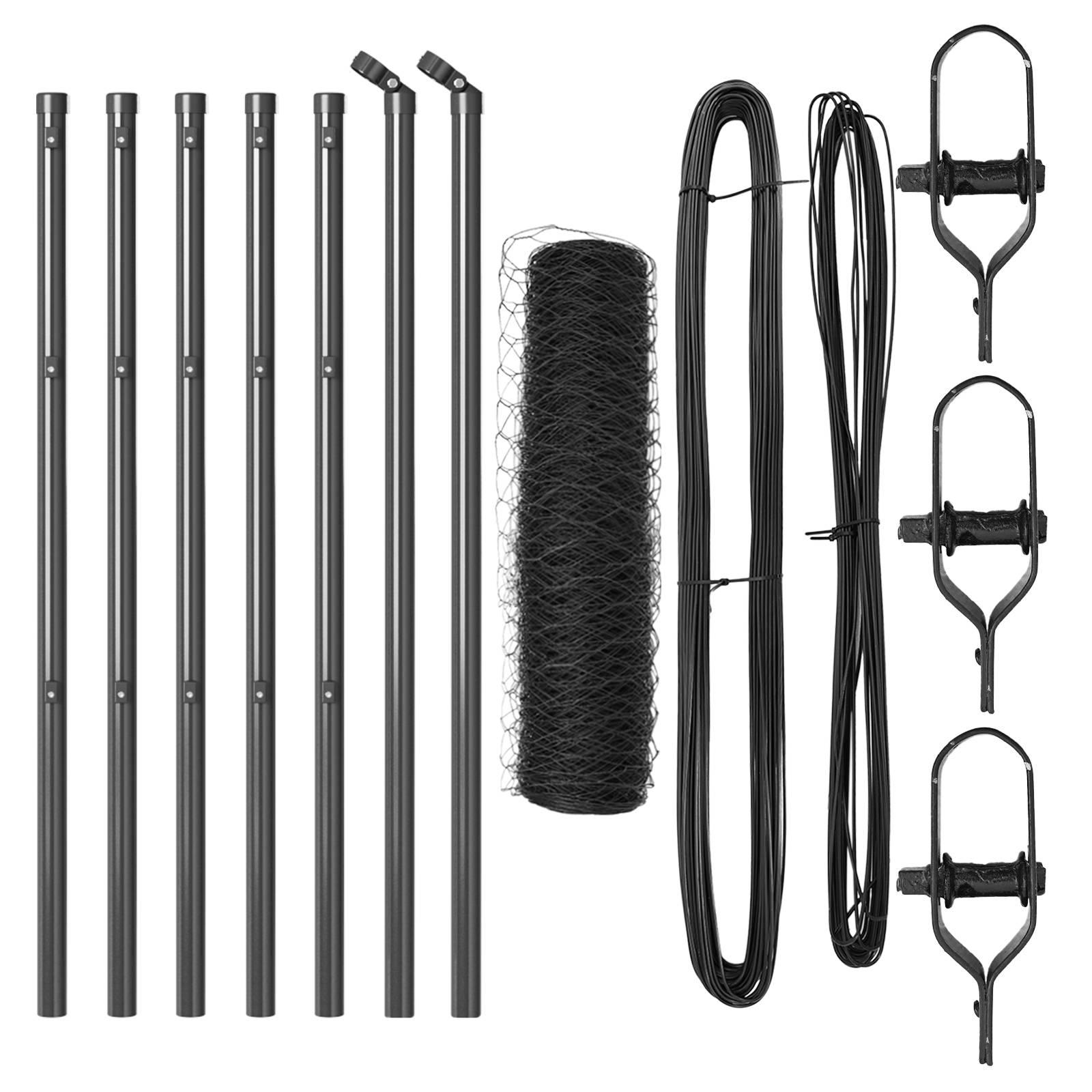 vidaXL Hexagon Zaun Grau 0,8x10 m Stahl