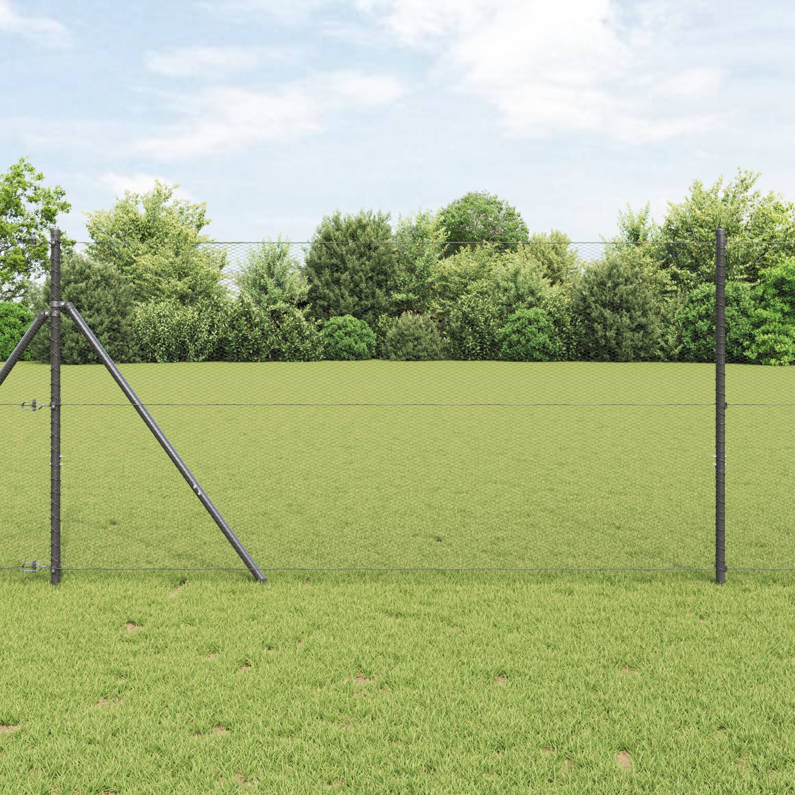 vidaXL Sechseckzaun Grau 1x10 m Stahl
