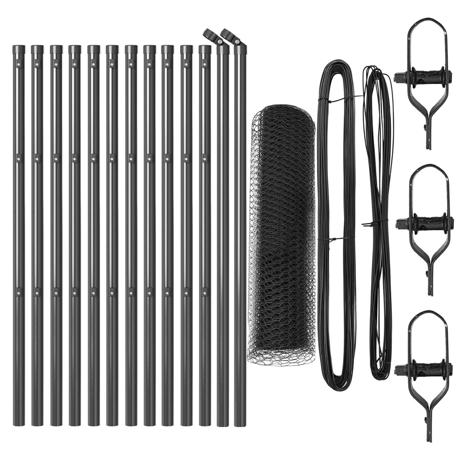 vidaXL Sechseckzaun Grau 0.4x25 m Stahl