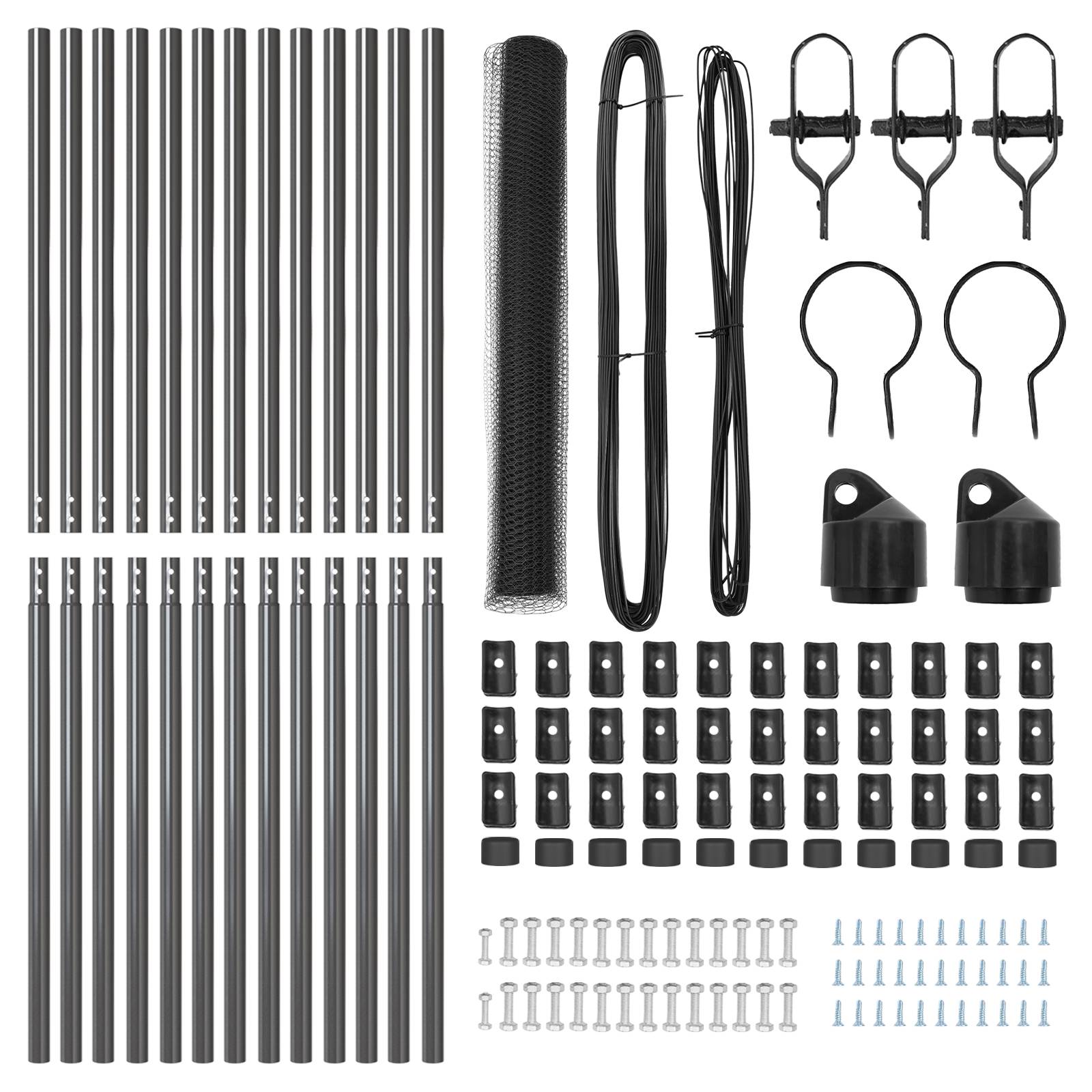 vidaXL Zaunset Set aus 2 Grau Stahl 25 x 1,2 m Maschenweite Langlebig