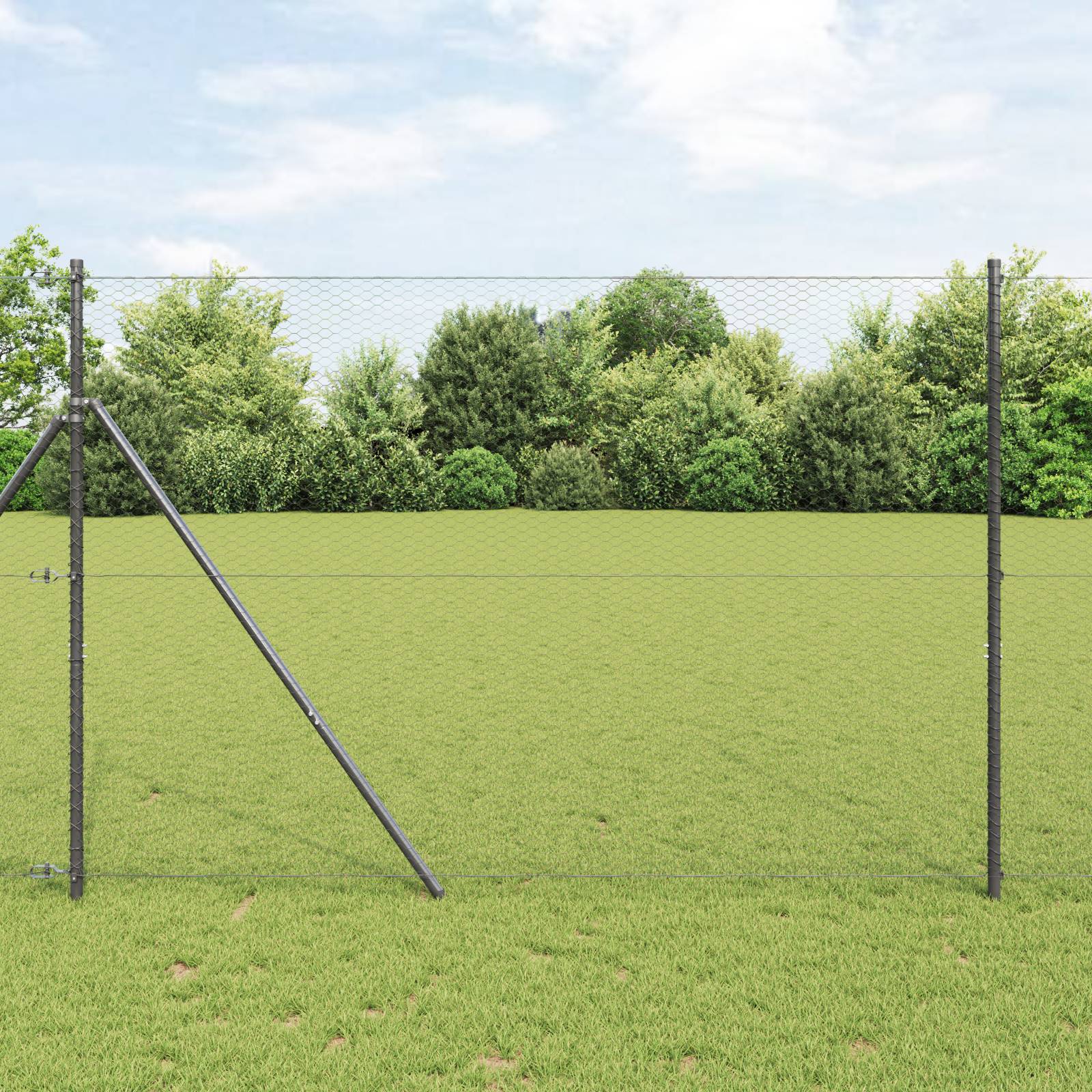 vidaXL Sechseckzaun Grau 1.6x10 m Stahl