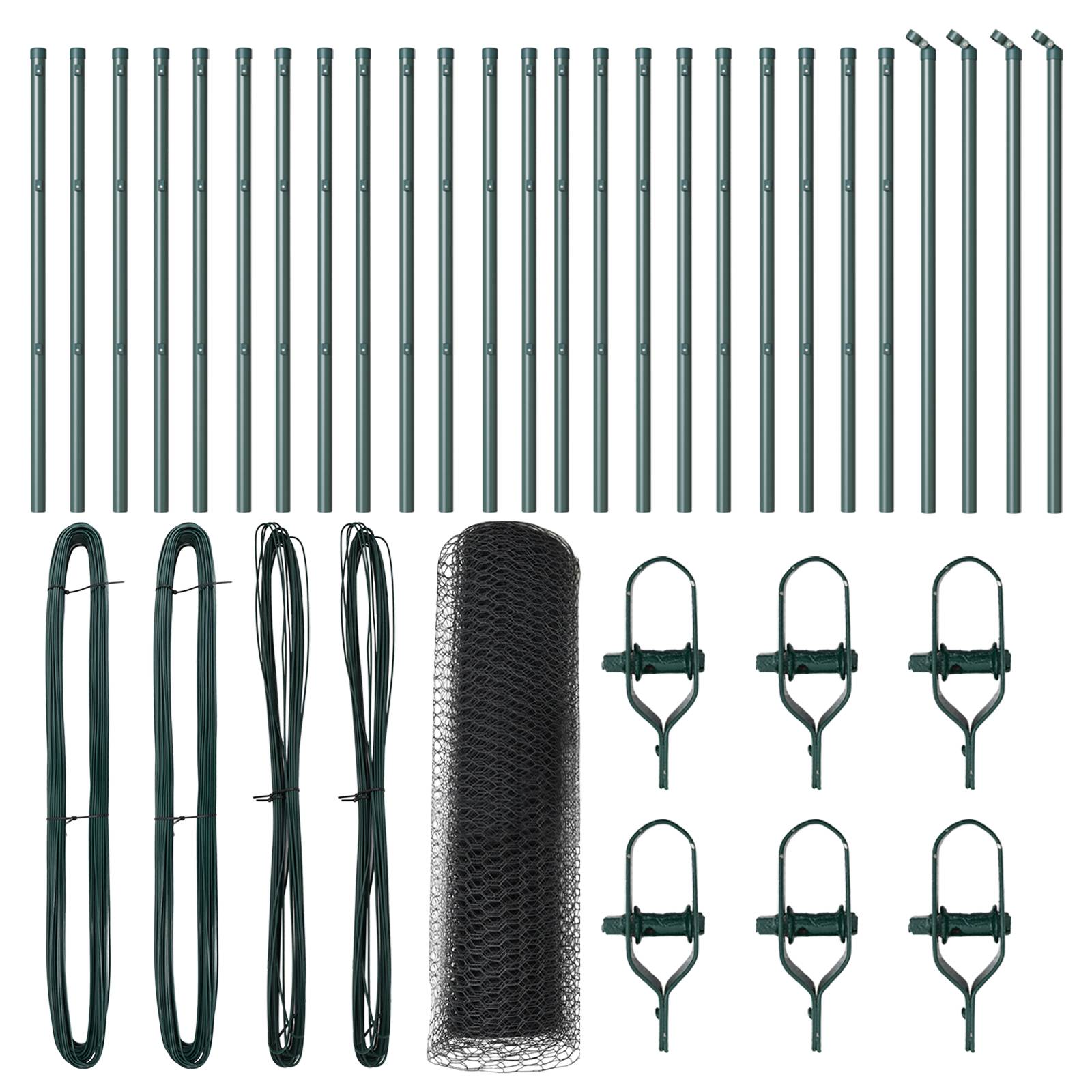 vidaXL Sechseckzaun Grau 0,4x50 m Stahl