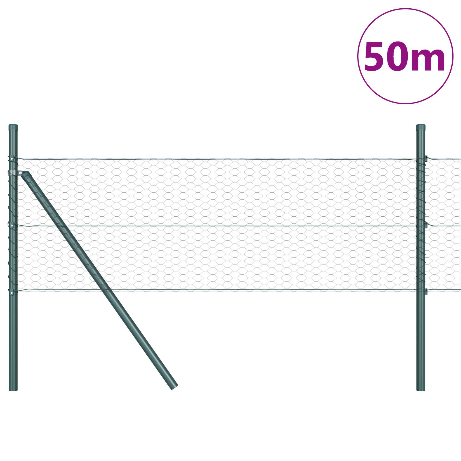 vidaXL Sechseckzaun Grau 0,4x50 m Stahl