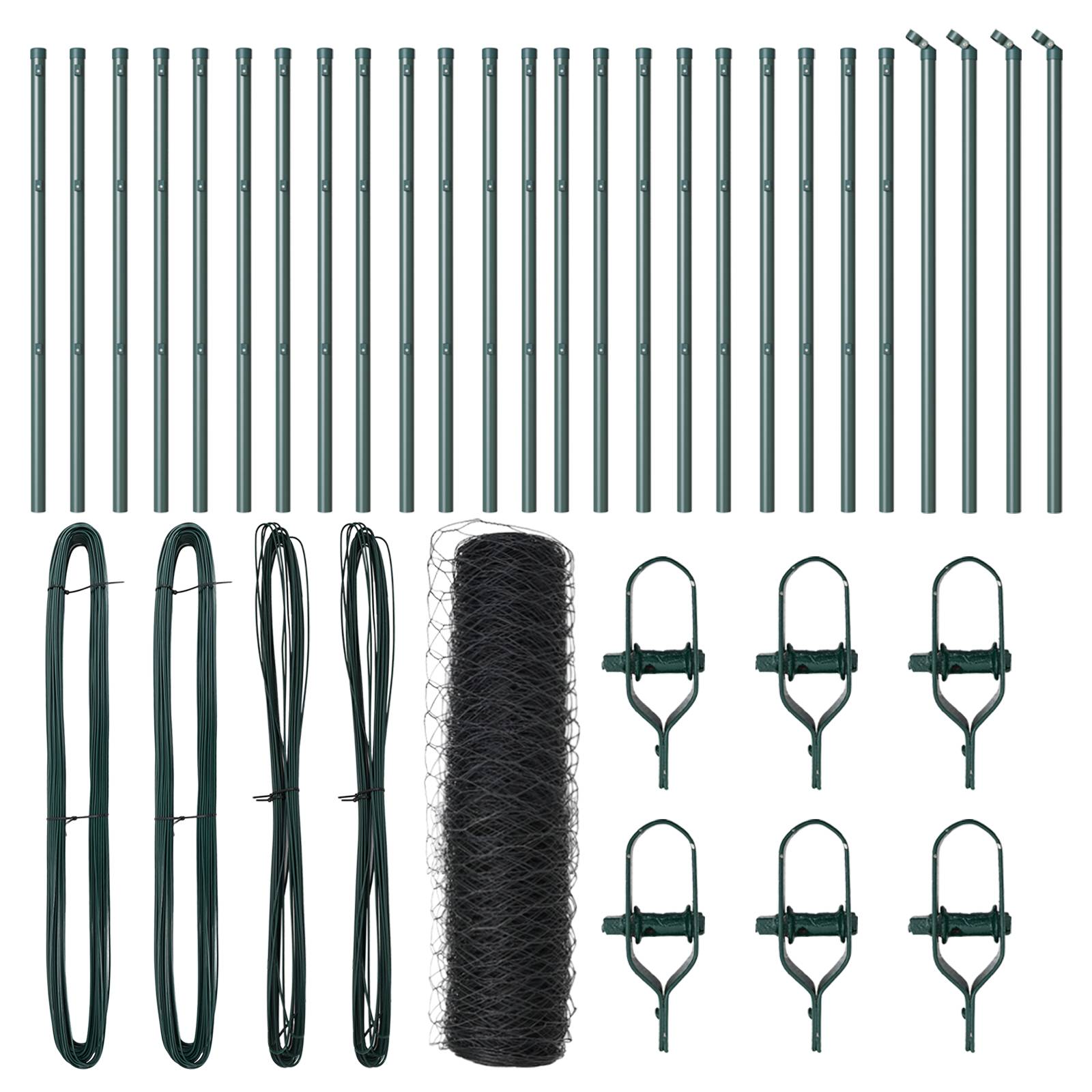 vidaXL Sechseckzaun Grau 0.6x50 m Stahl