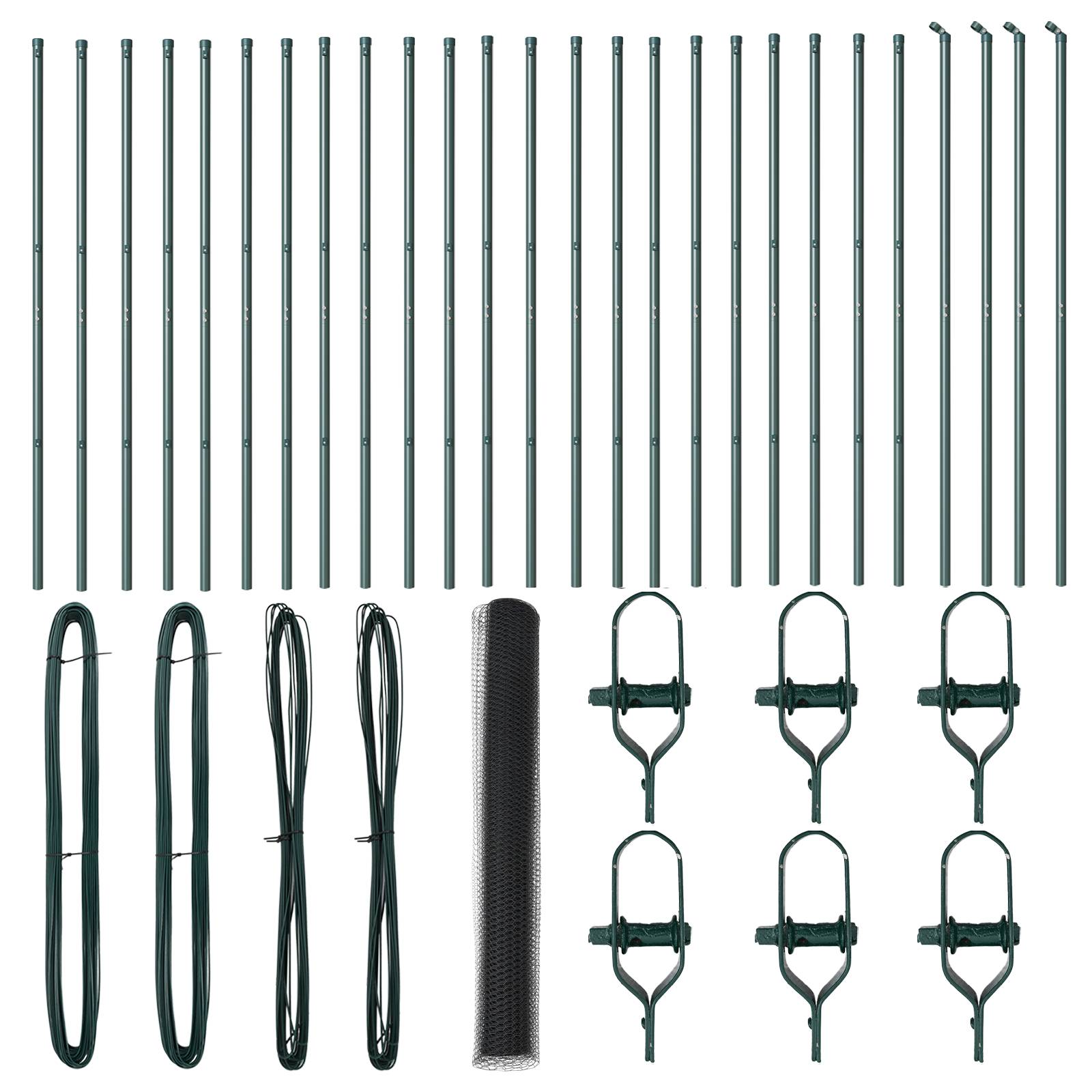 vidaXL Sechseckzaun Grau 1x50 m Stahl