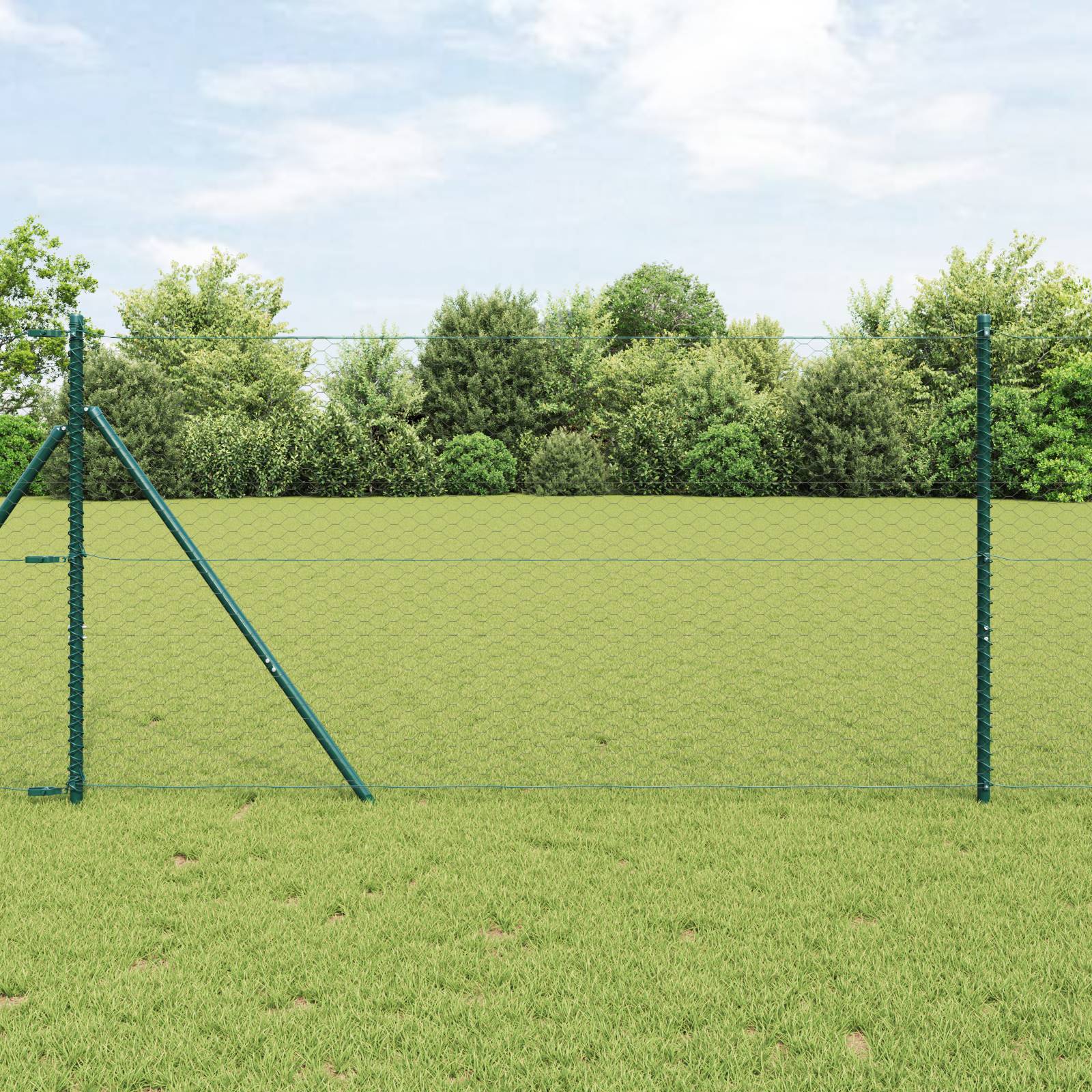 vidaXL Sechseckzaun Grau 1,4x50 m Stahl