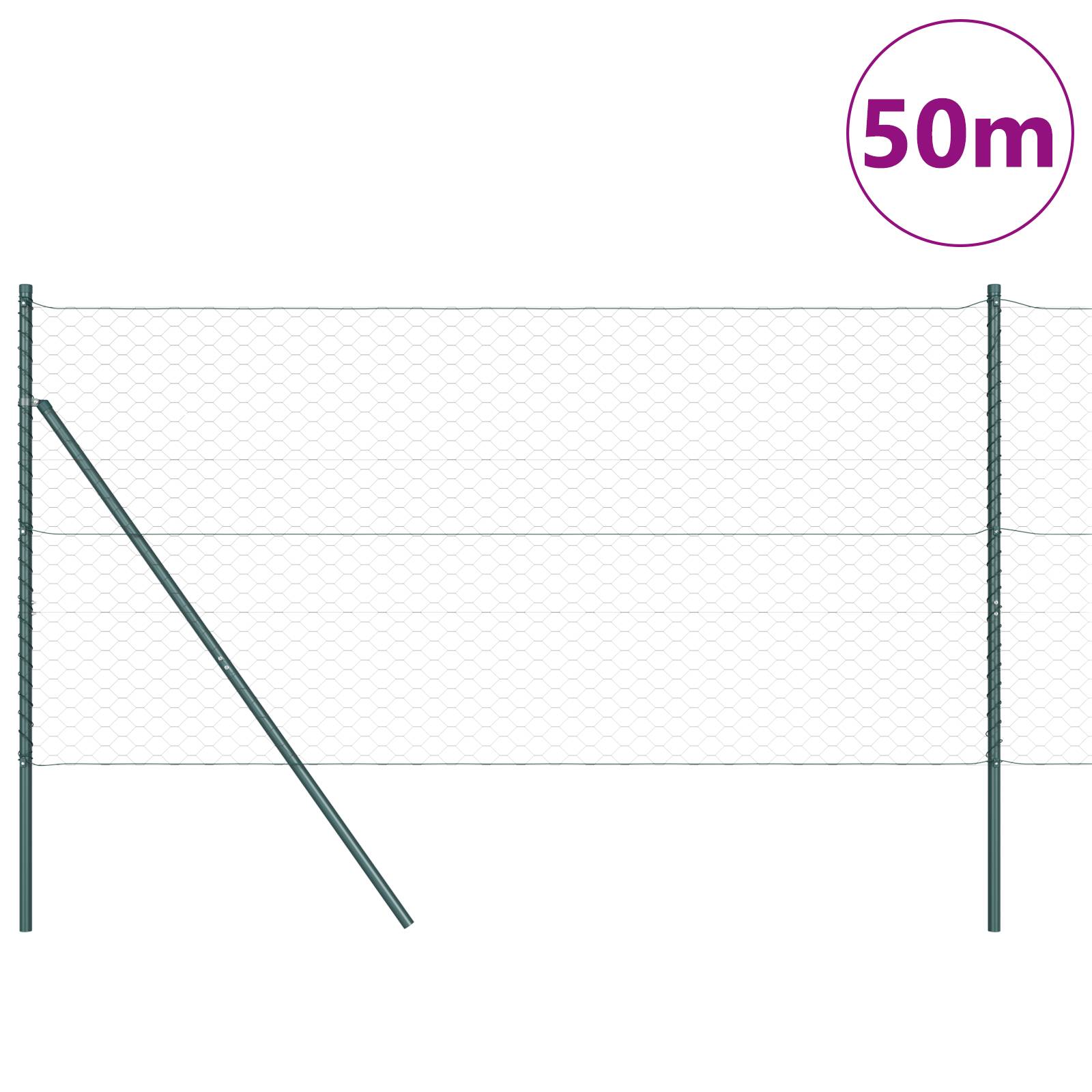 vidaXL Sechseckzaun Grau 1,4x50 m Stahl