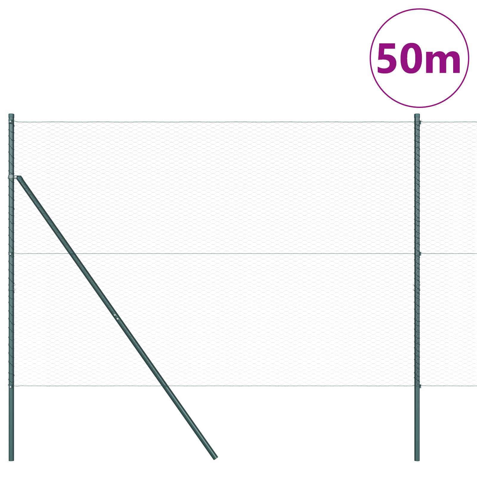 vidaXL Sechseckzaun Grau 1,5x50 m Stahl