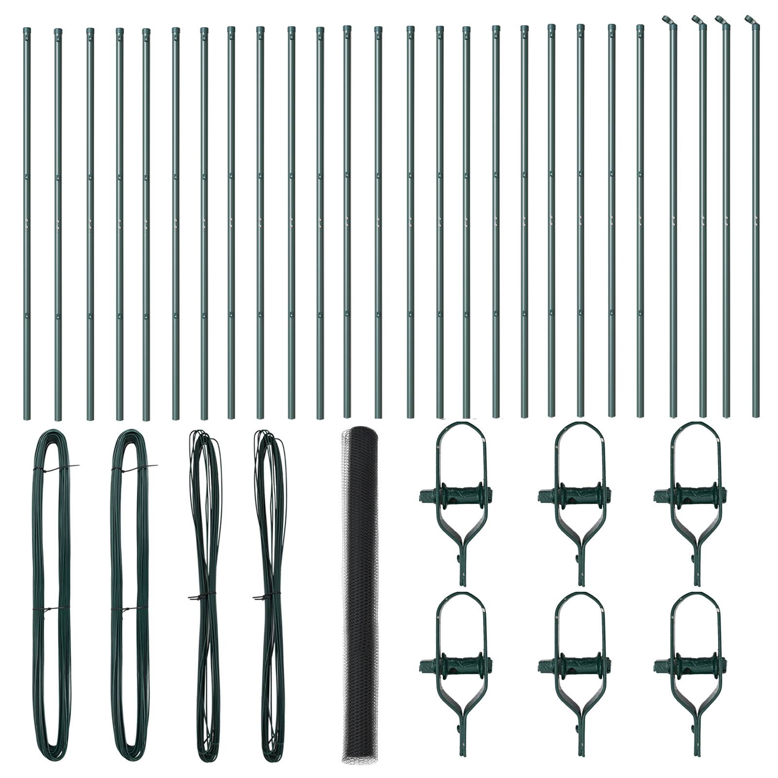 vidaXL Sechseckzaun Grau 1,6x50 m Stahl