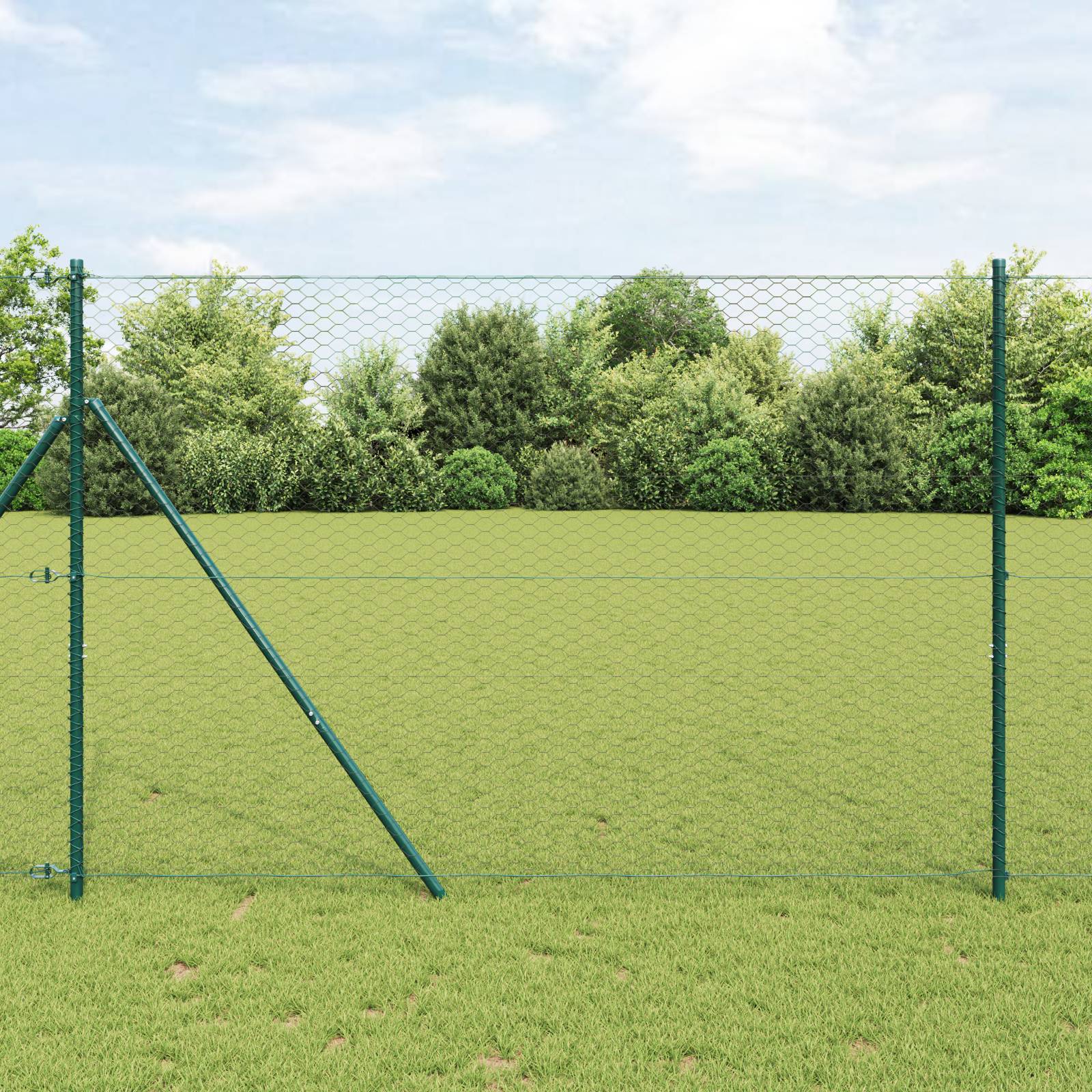 vidaXL Hexagonzaun Grau 1,5x50 m Stahl